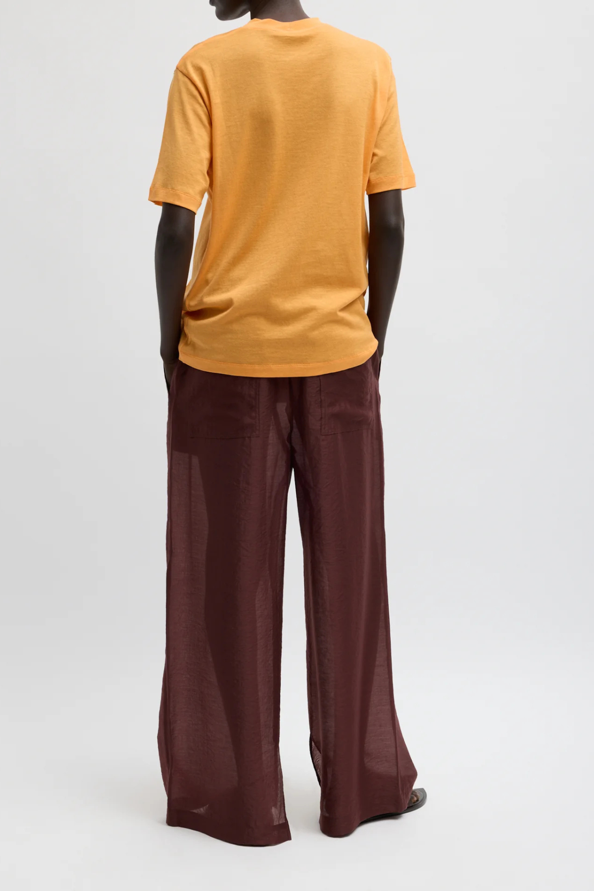 Tibi Summer Voile Stella Pant W/ Slit Detail - Russet Brown