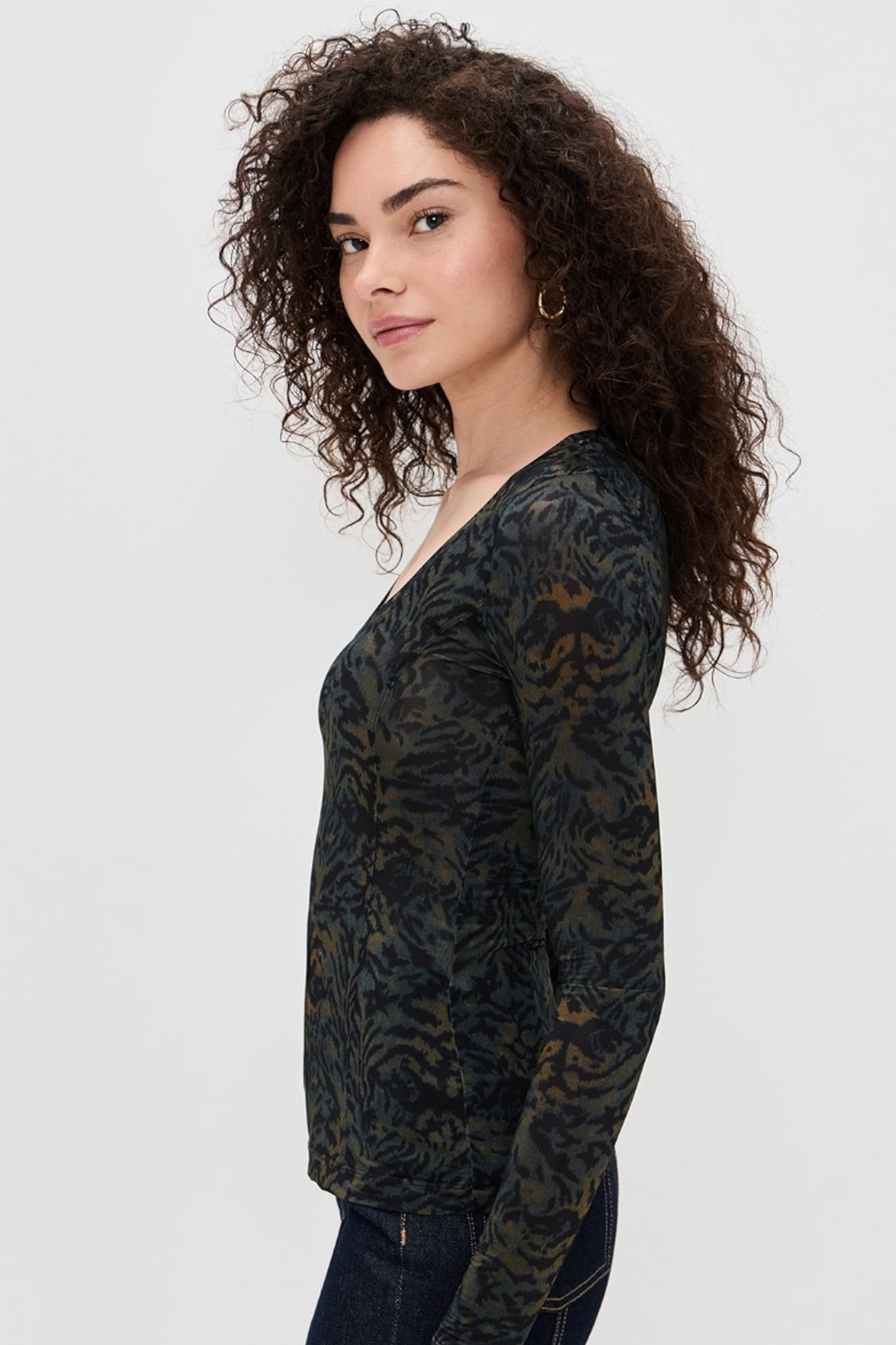 Ulla Johnson Aris Jersey Long Sleeve U-Neck Top