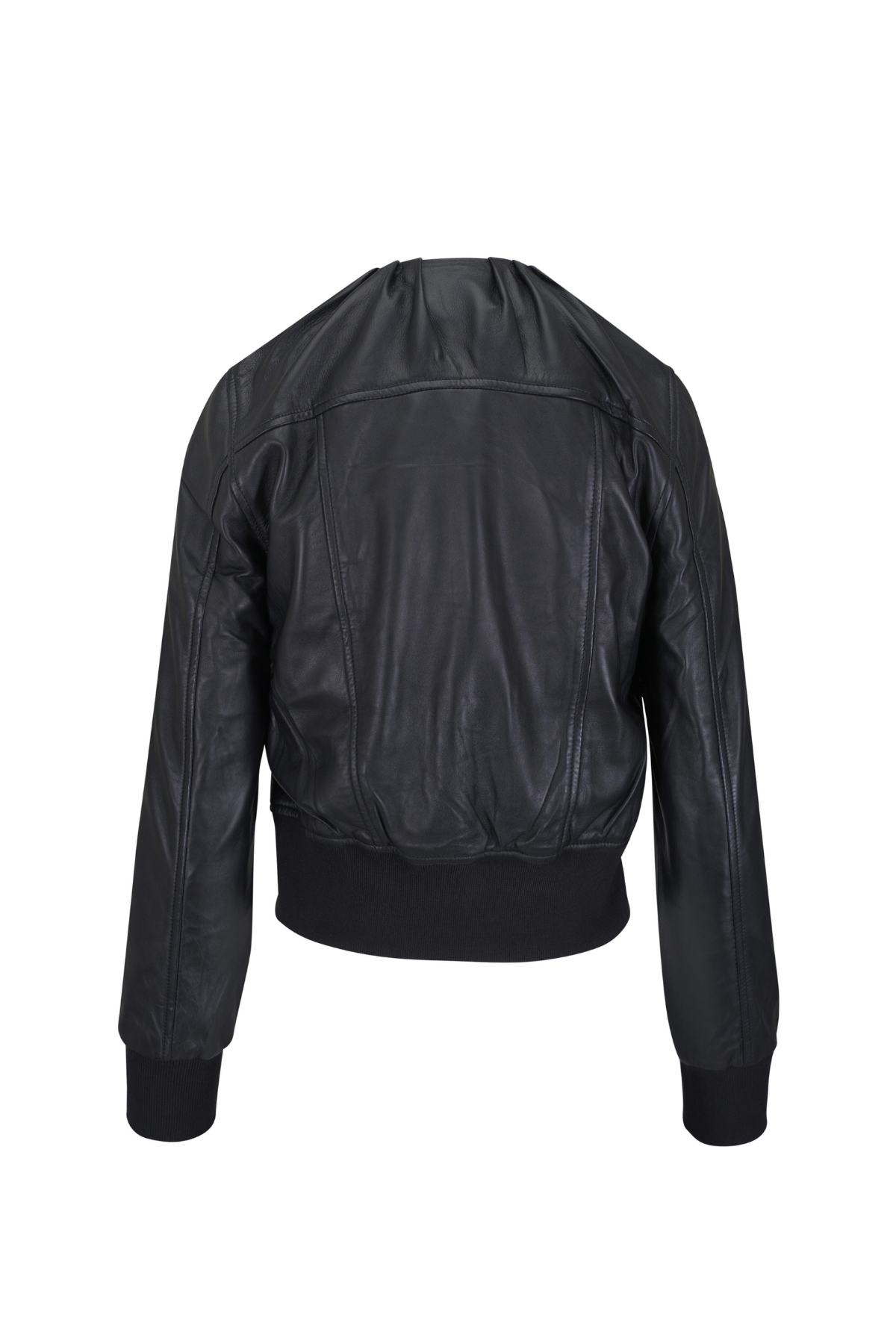 R13 Pleated Neck Leather Jacket