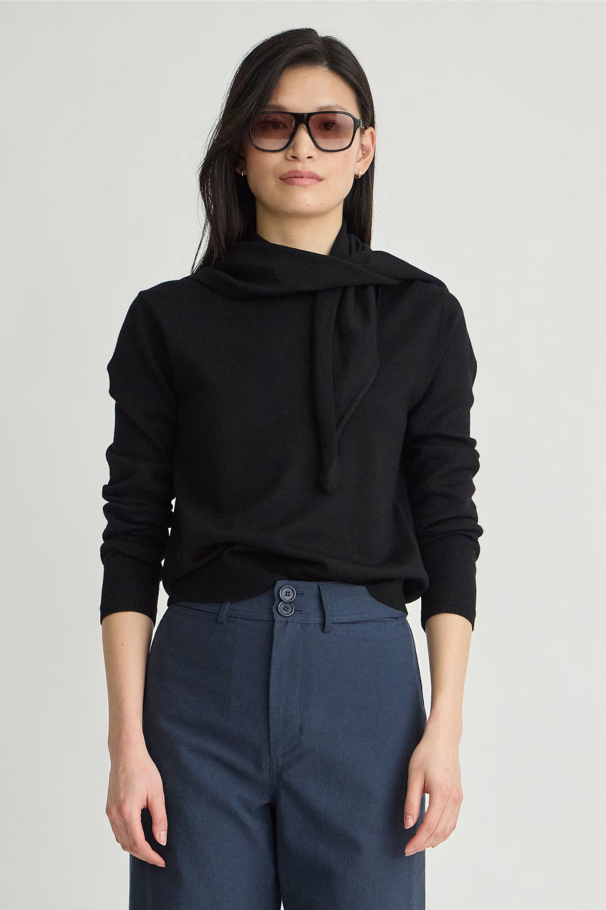 Apiece Apart Drippy Scarf Top - Black