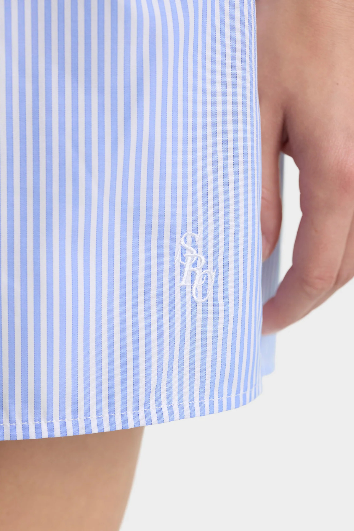 Sporty & Rich SRC Mini Boxer - Blue Striped White