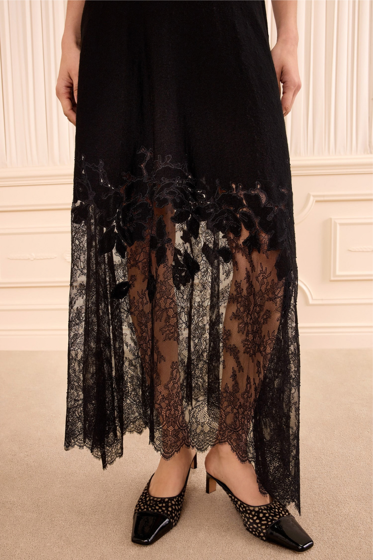 Ulla Johnson Josina Lace Midi Skirt - Noir