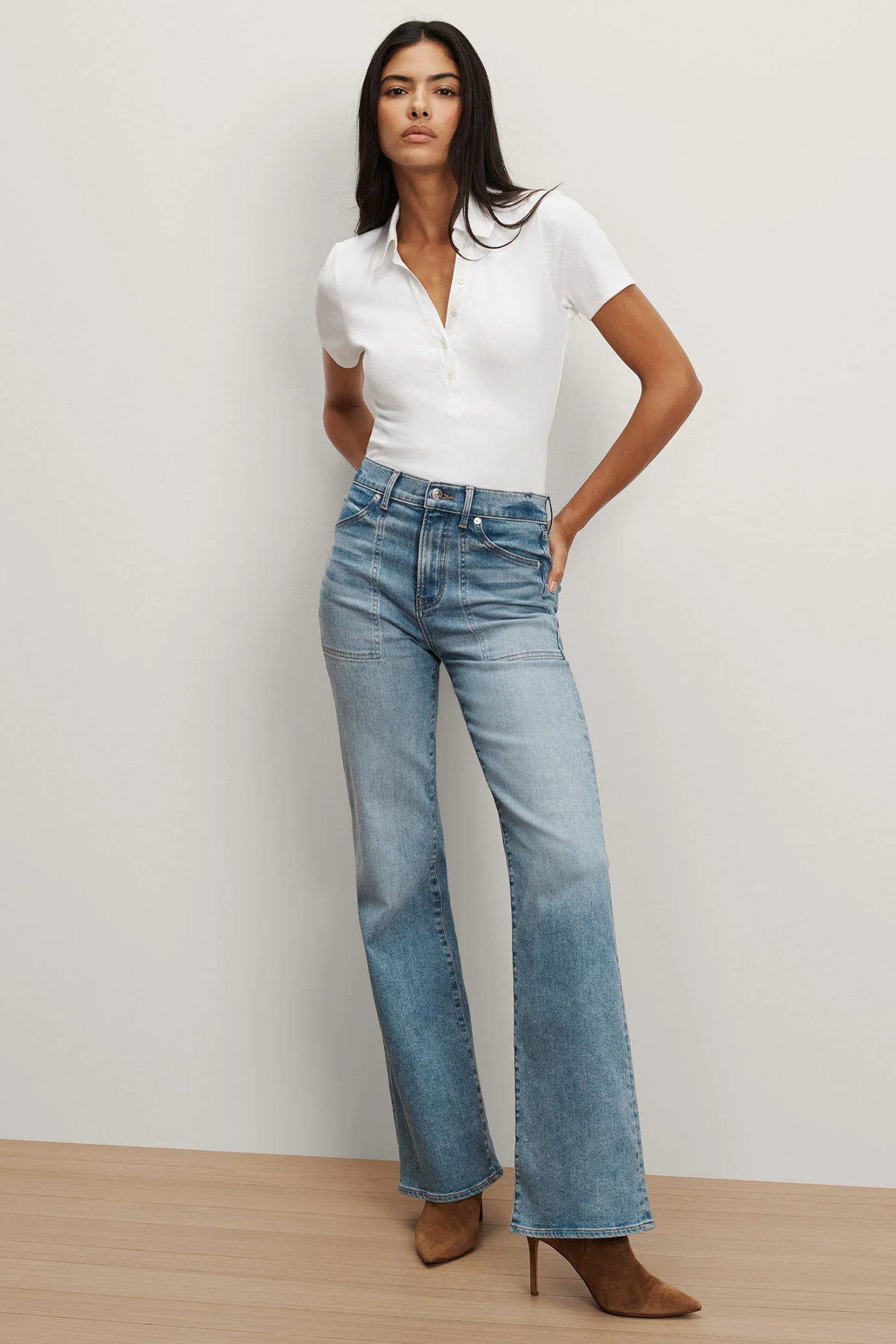 Veronica Beard Kearney Button Down T-Shirt - White