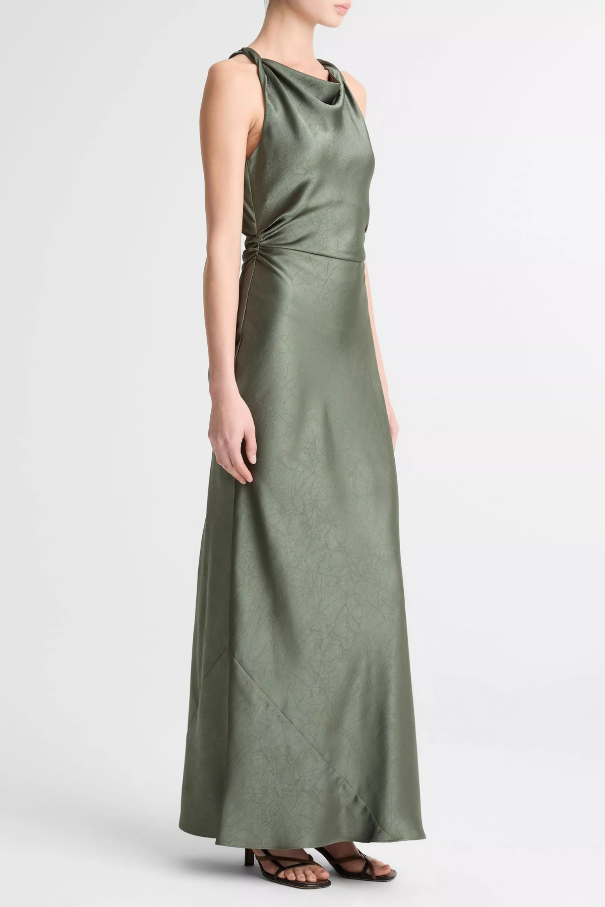 Vince Twist Shoulder Cowlneck Dress - Pine Grove