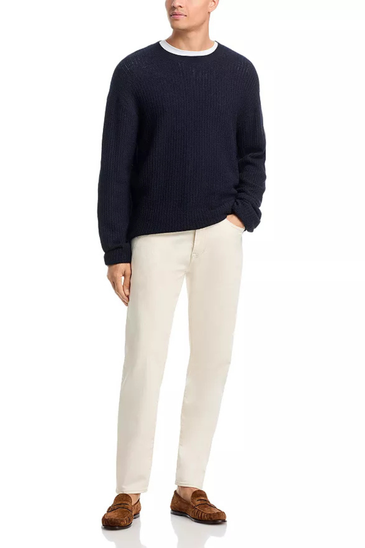 Frame Men's Textured Crewneck Sweater - Dark Navy
