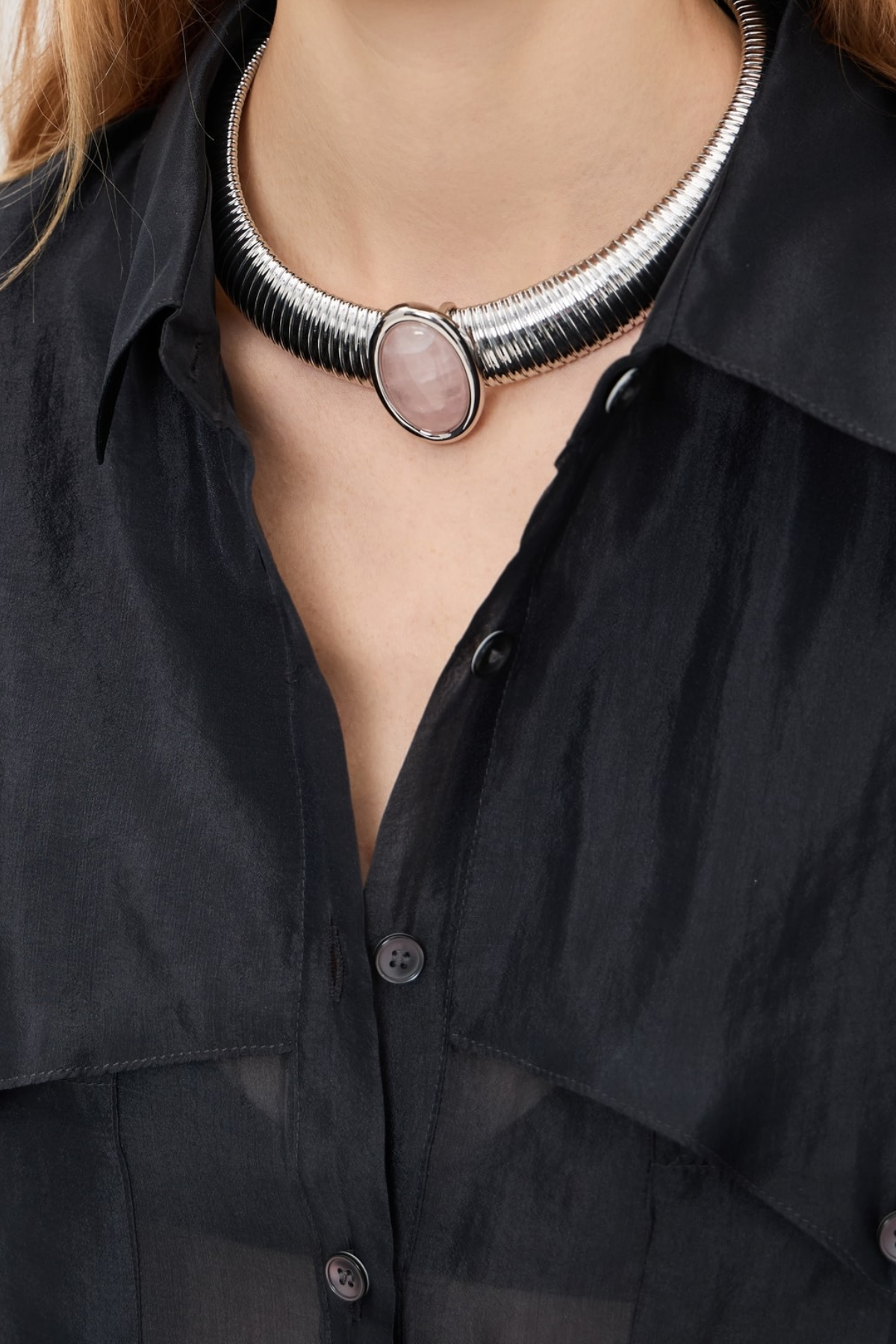 Julietta Opyum Necklace - Silver/ Pink