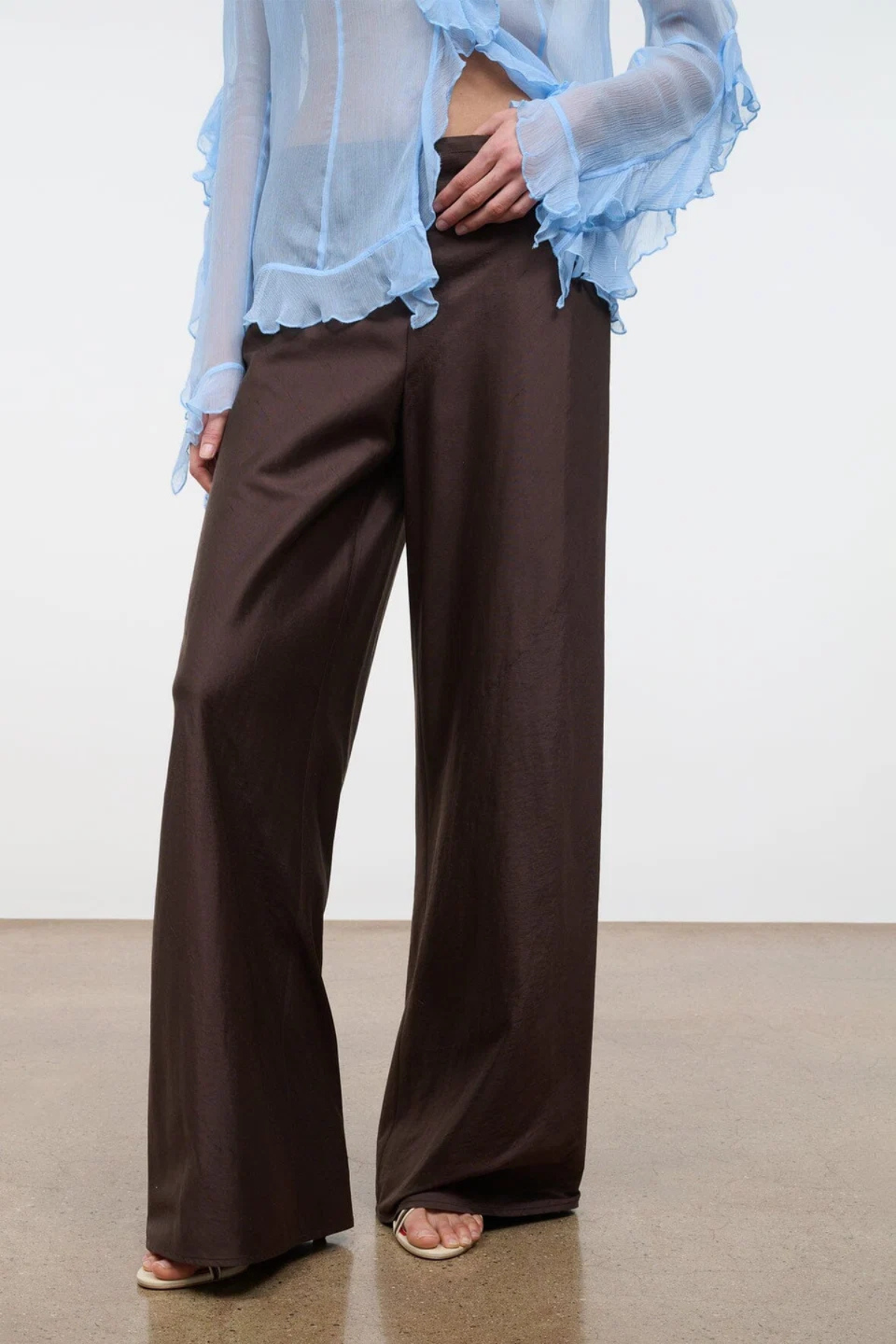 Staud Stroll Silk Pant - Earth