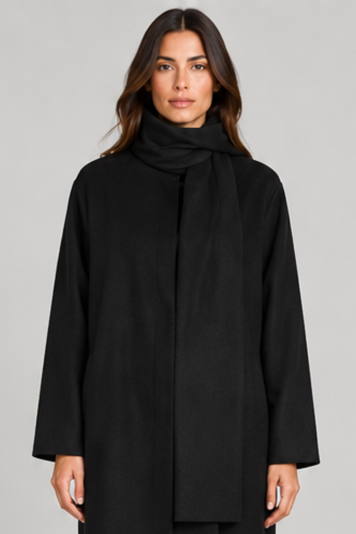Harris Wharf Scarf Jacket Cashmere Blend - Black