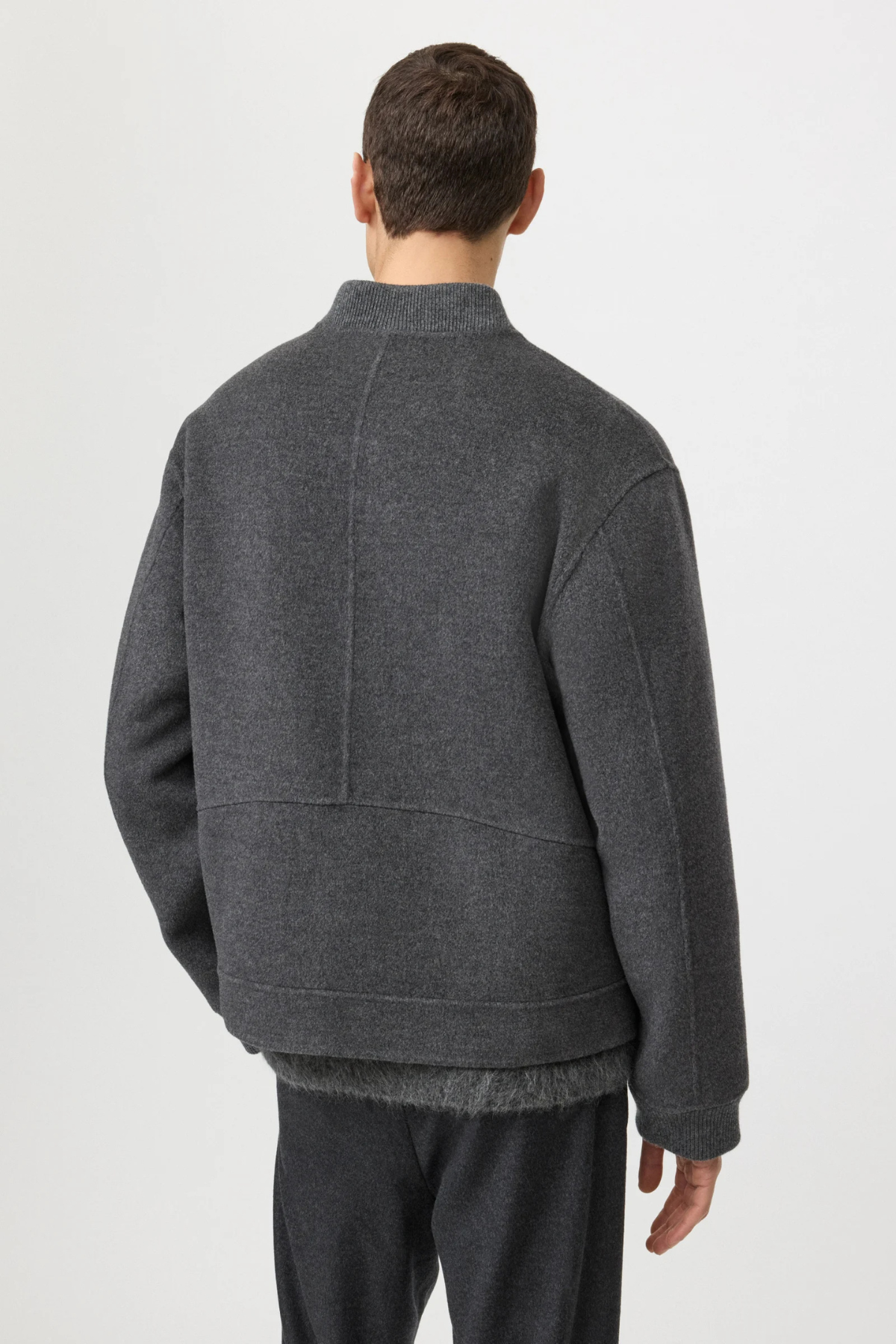 Soft Goat Men's Bomber Jacket - Dark Grey