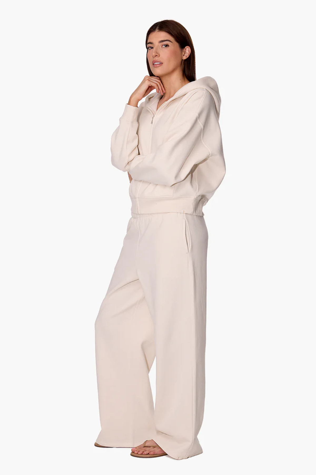 Tkees CloudSoft Zip Up Hoodie - Bone
