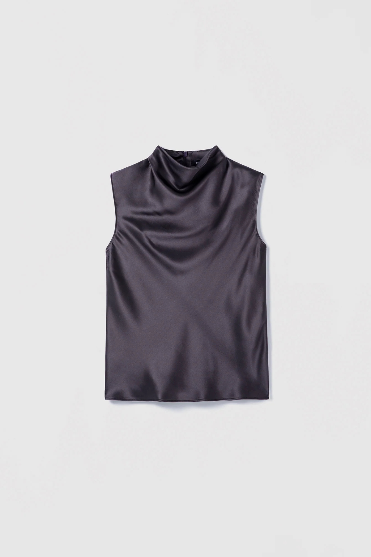 Judith & Charles Satin Funnel Neck Elise Blouse - Mulberry