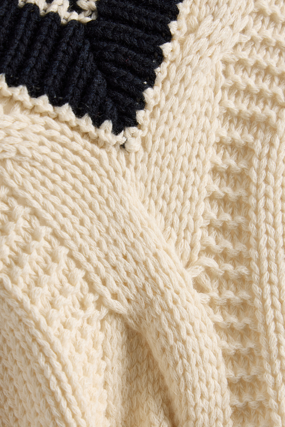 Nili Lotan Suneel Sweater - Ecru/ Dark Navy