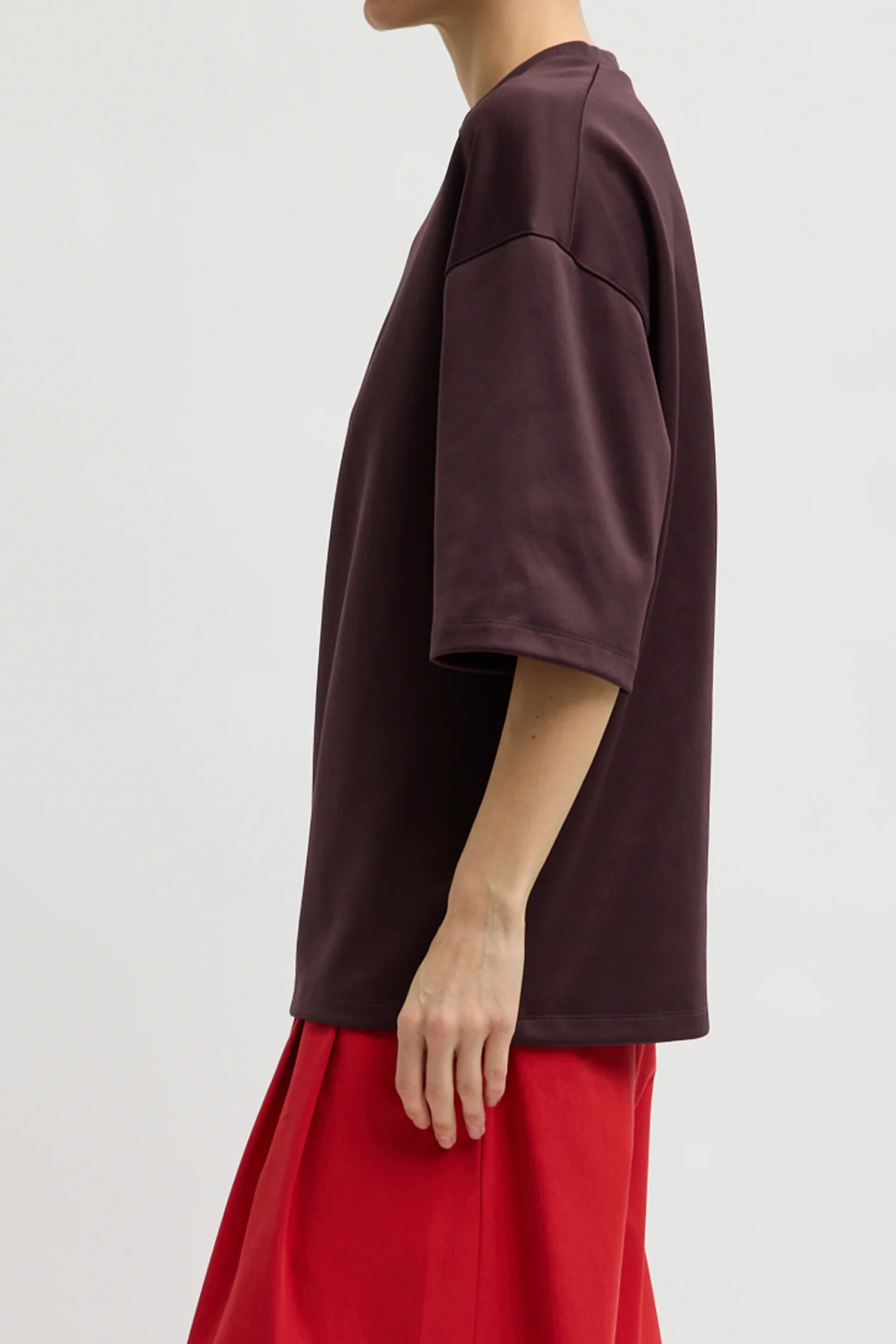 Tibi Active Knit Easy T-Shirt - Brown