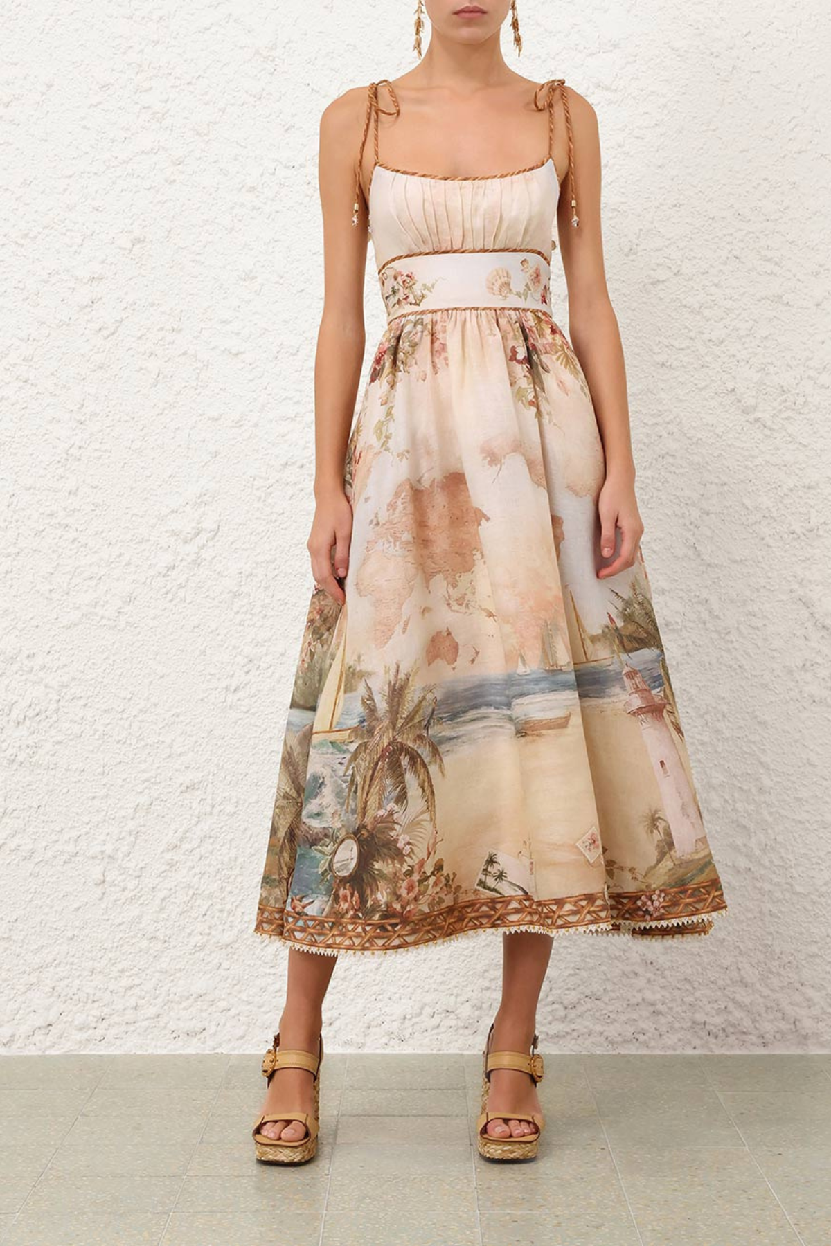 Zimmermann Mahon Picnic Dress - Island Map Blue