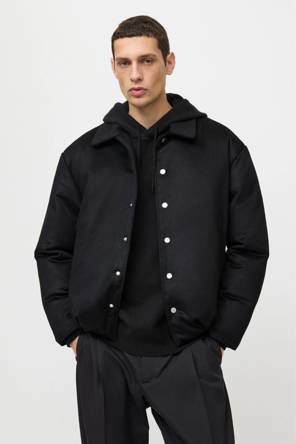 Soft Goat Men's Relaxed Fit Puffer Jacket - Black