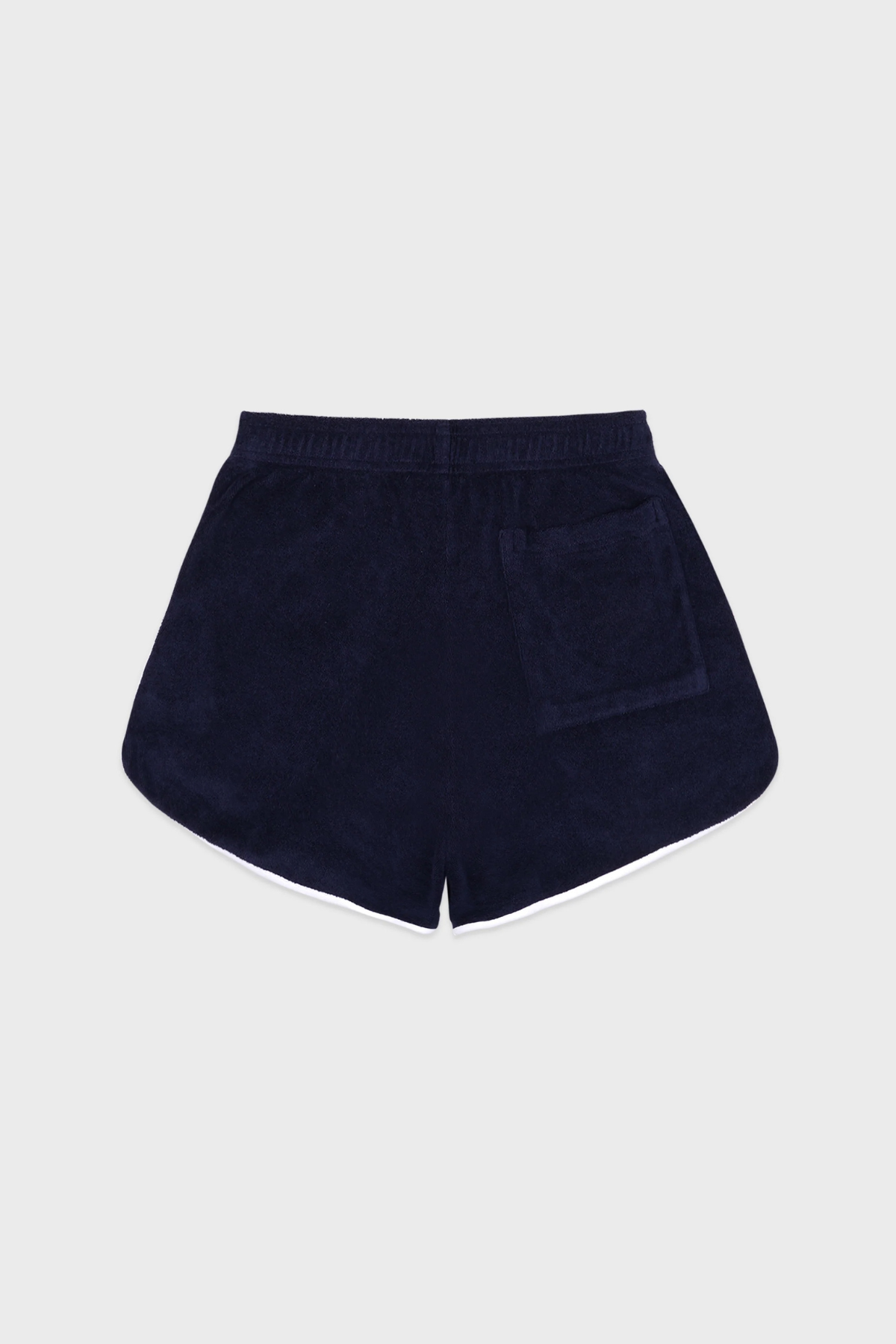 Sporty & Rich Signature Logo Terry Short - Dark Navy/White