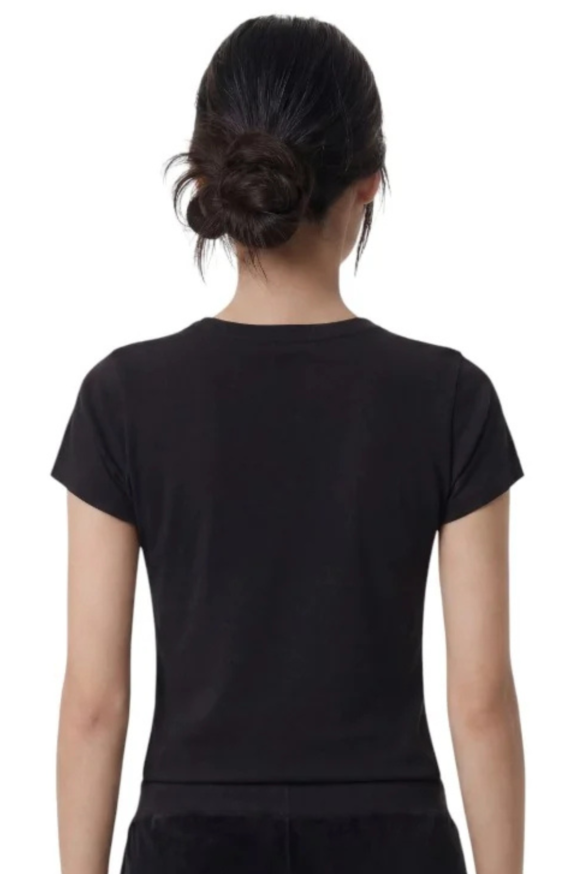 Sporty & Rich Signature Logo Krystal T-Shirt - Black Crystal