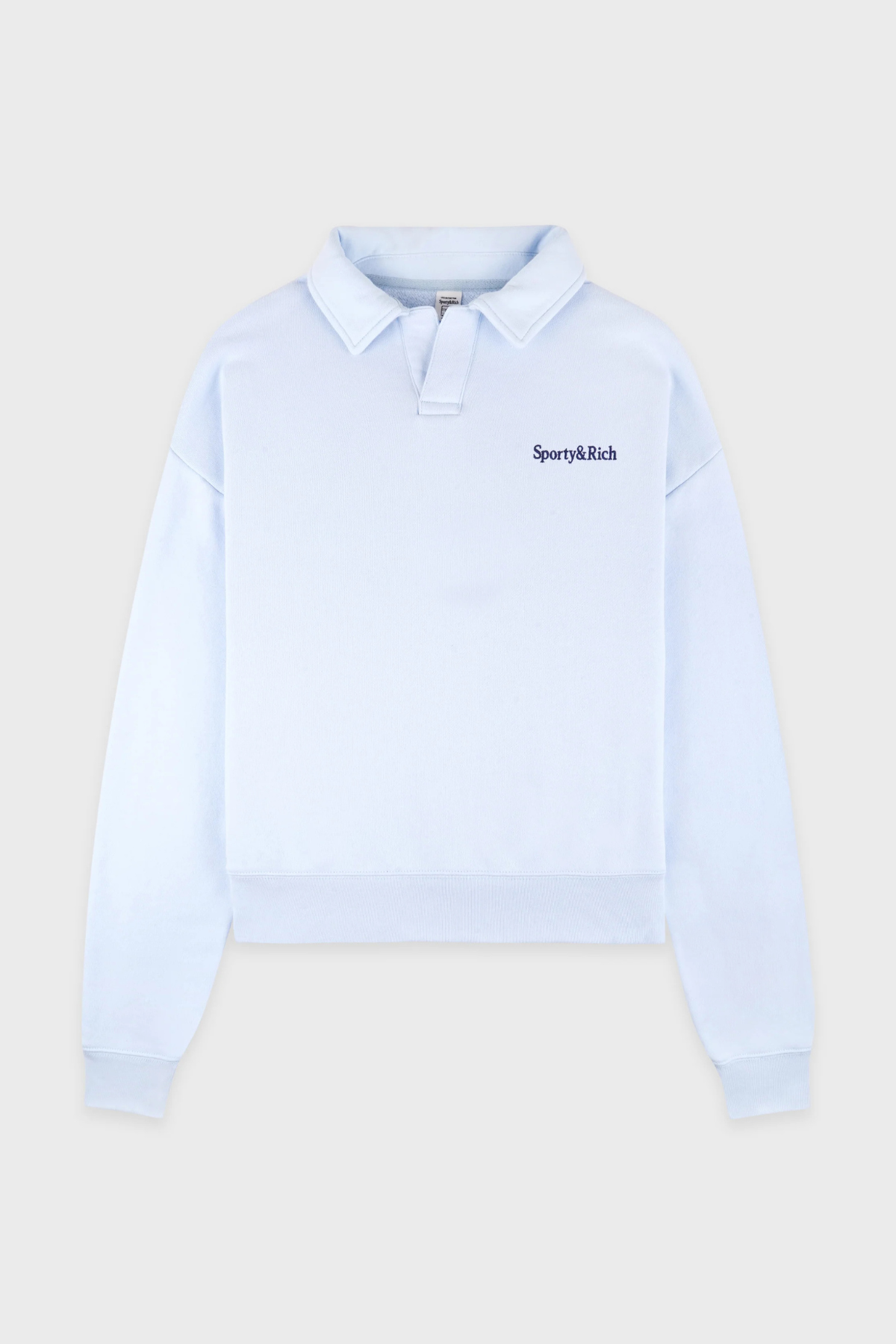 Sporty & Rich Serif Logo Embroidered Polo - Ciel Navy