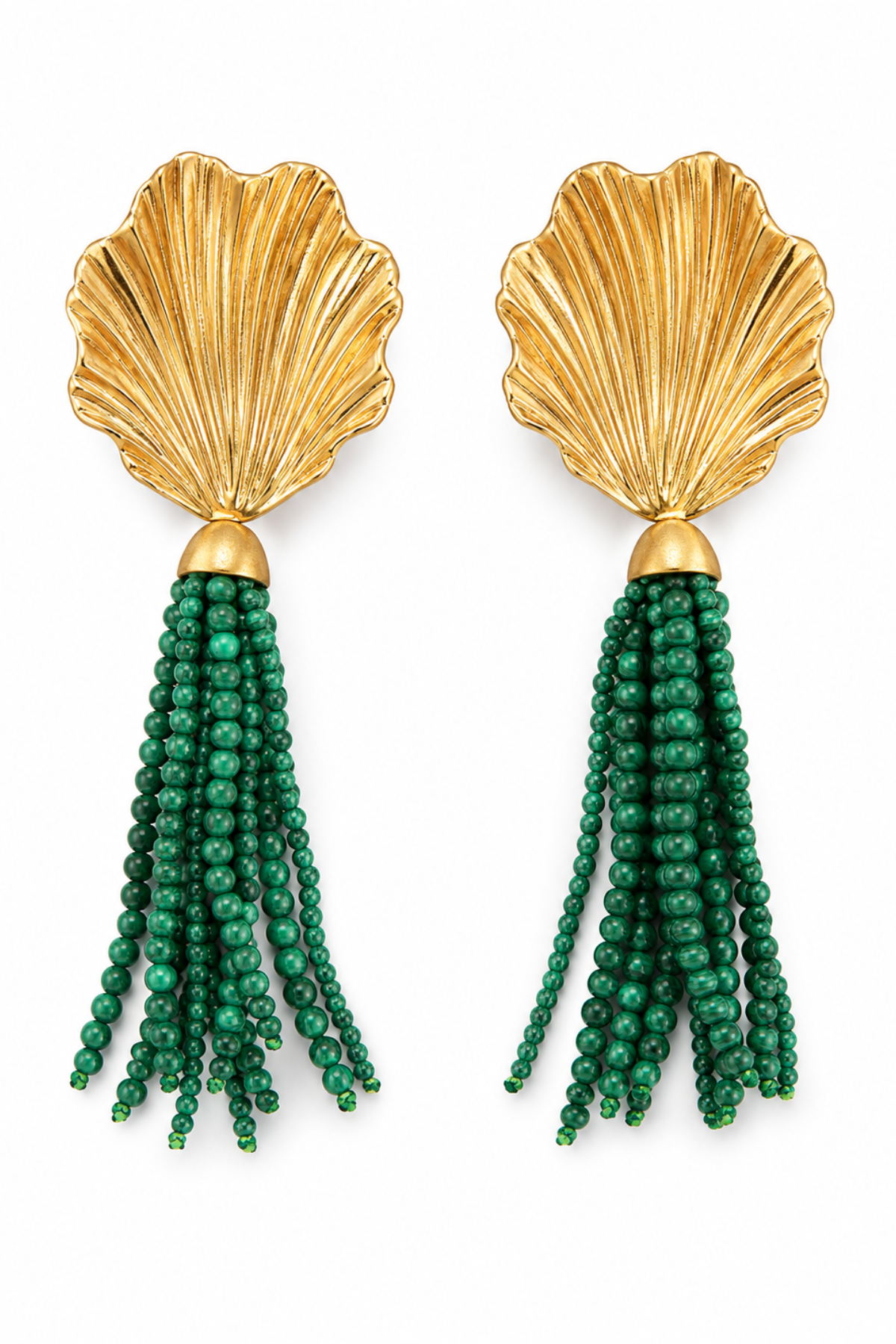 Julietta Aria Earrings - Gold/ Green