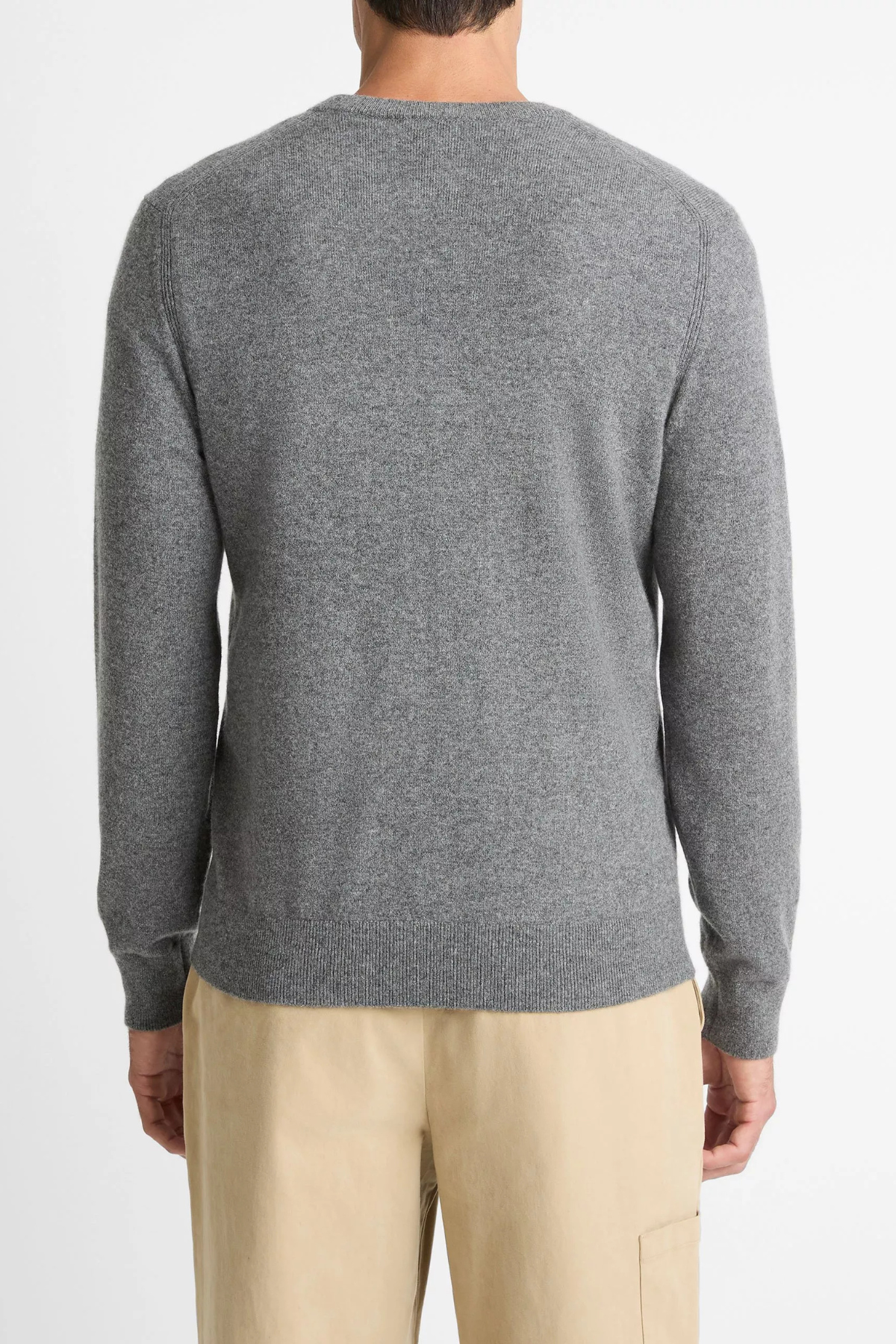 Vince Men's Cashmere Crewneck Sweater - Medium Heather Grey