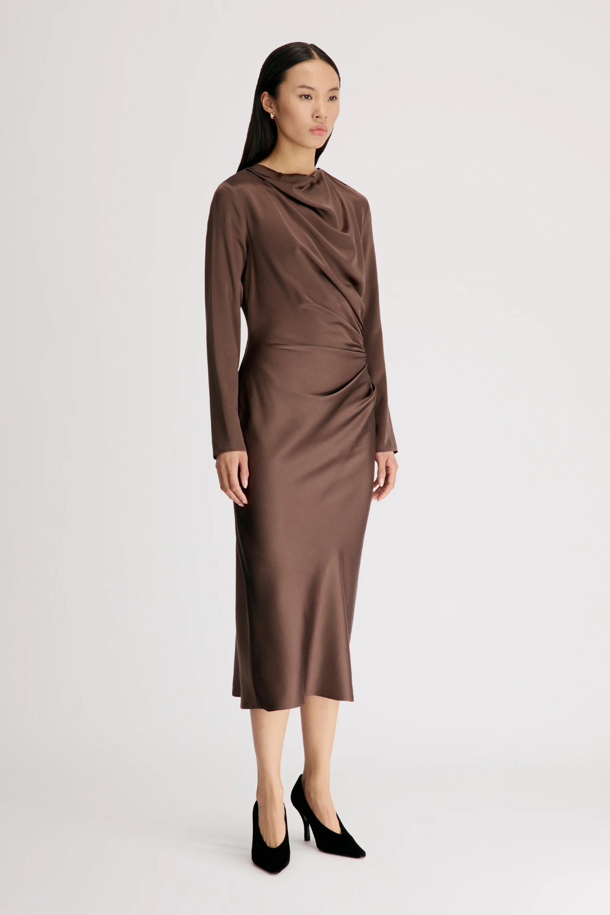 Loulou de Saison Fabio Draped Dress - Brown