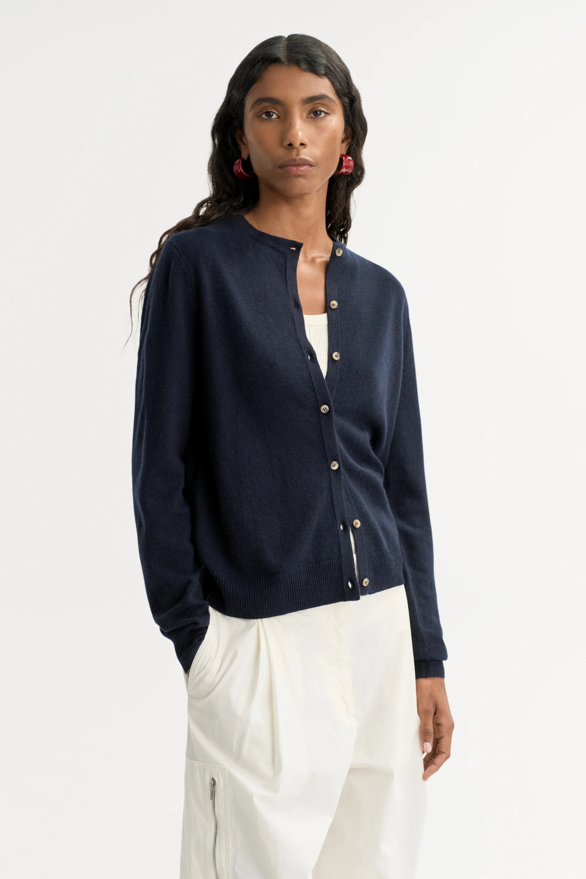 Soft Goat Cardigan - Navy