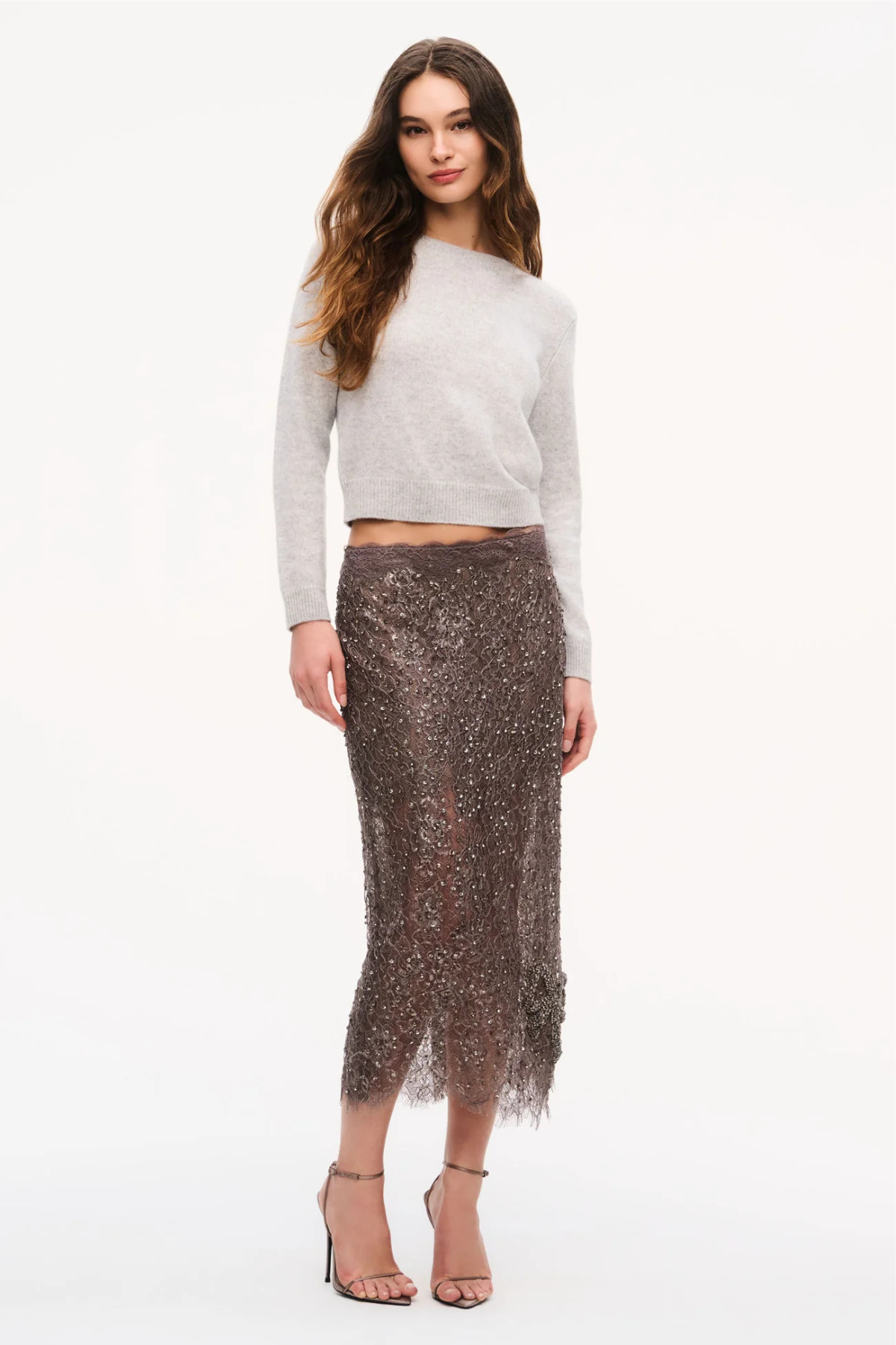 LoveShackFancy Kian Skirt - Pewter Sky