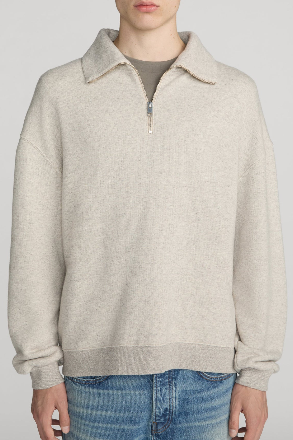 Frame Men's Relaxed Zip Up Sweatshirt - Heather Grey