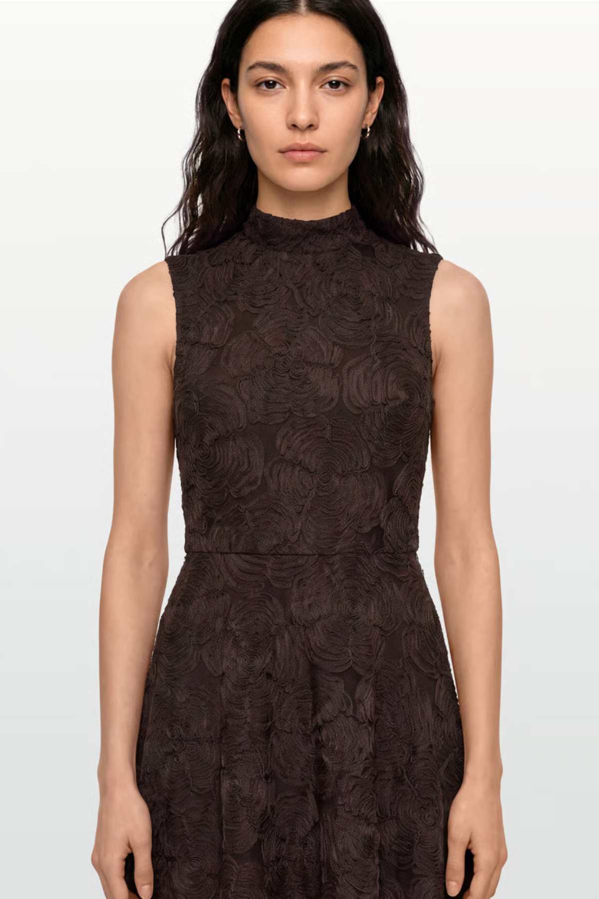 ROTATE Birger Christensen Flower Mesh Flared Dress - Molé 1667