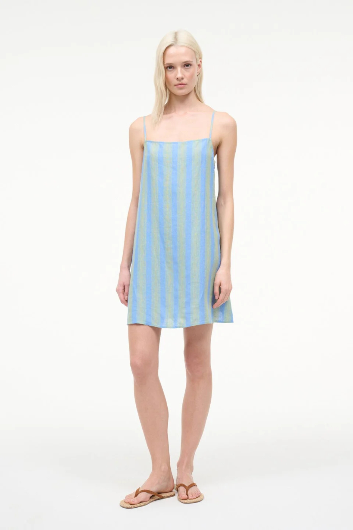 Staud Laura Linen Mini Dress - Seaport Stripe