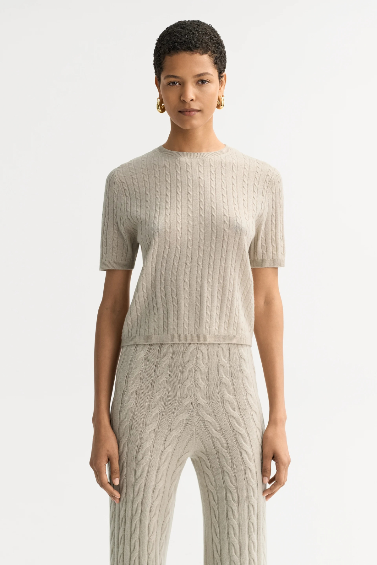 Soft Goat Cable Knit Top