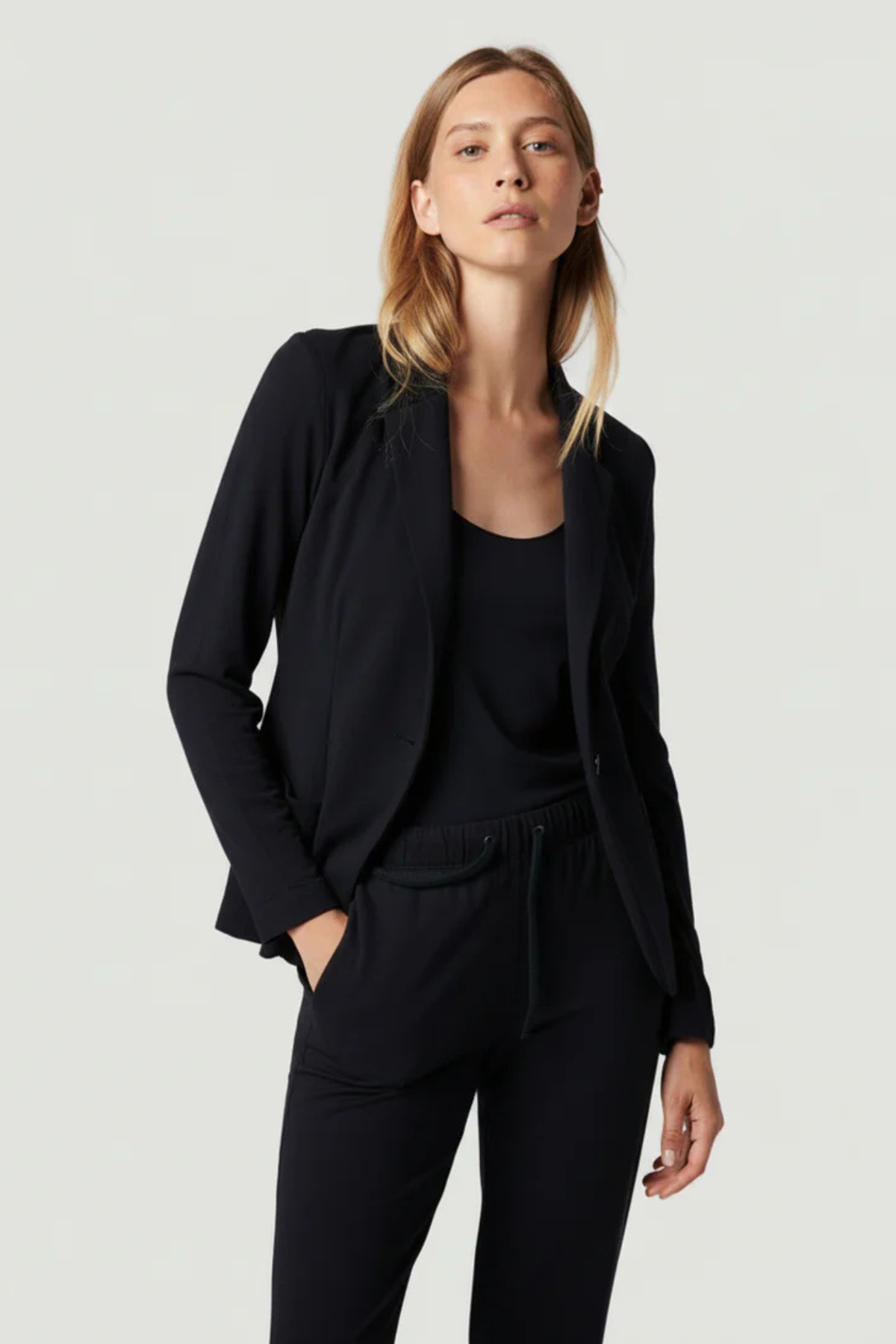 Majestic Filatures French Terry Fleece One-Button Blazer