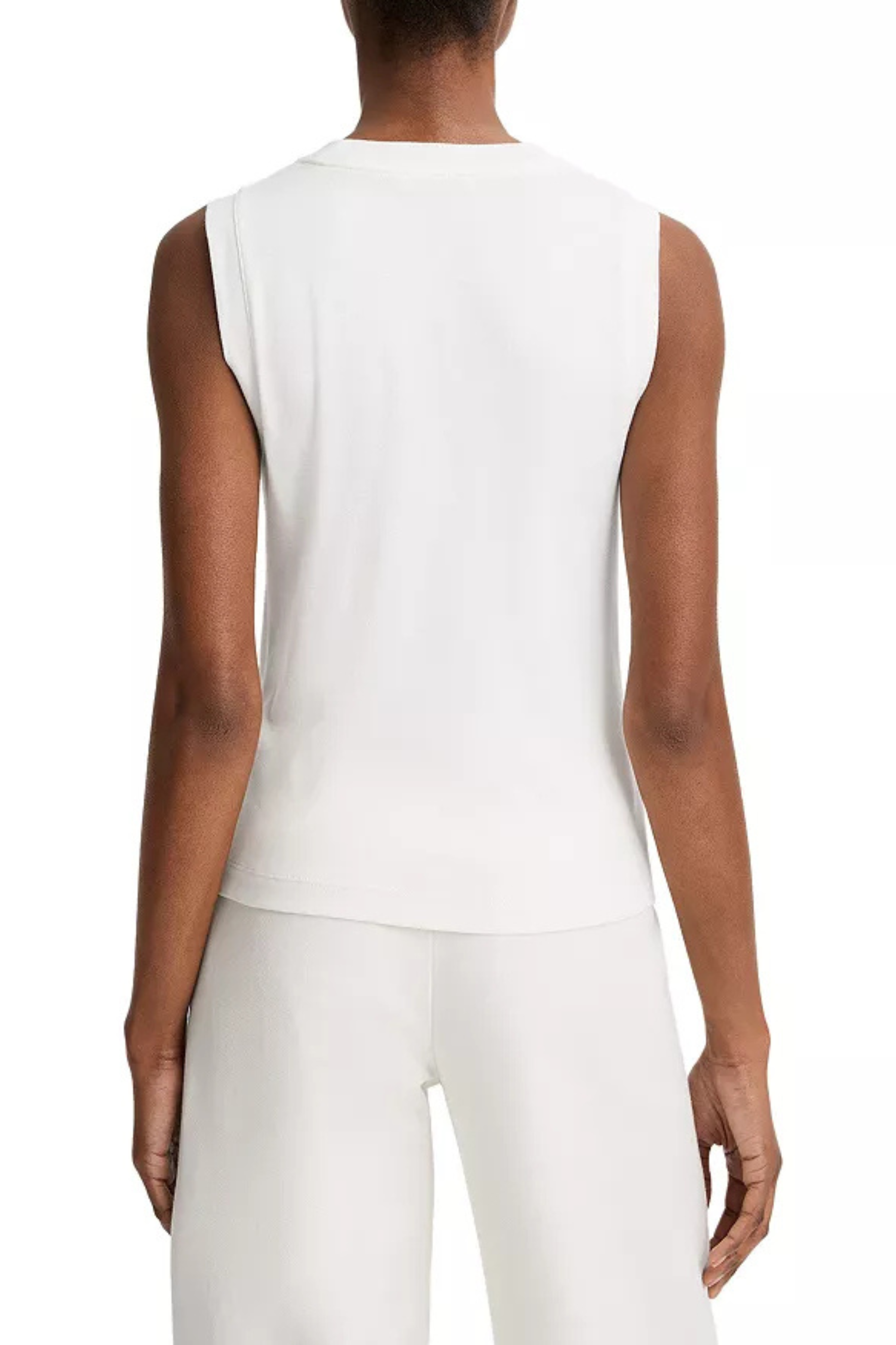 Vince High V-Neck Shell - Optic White