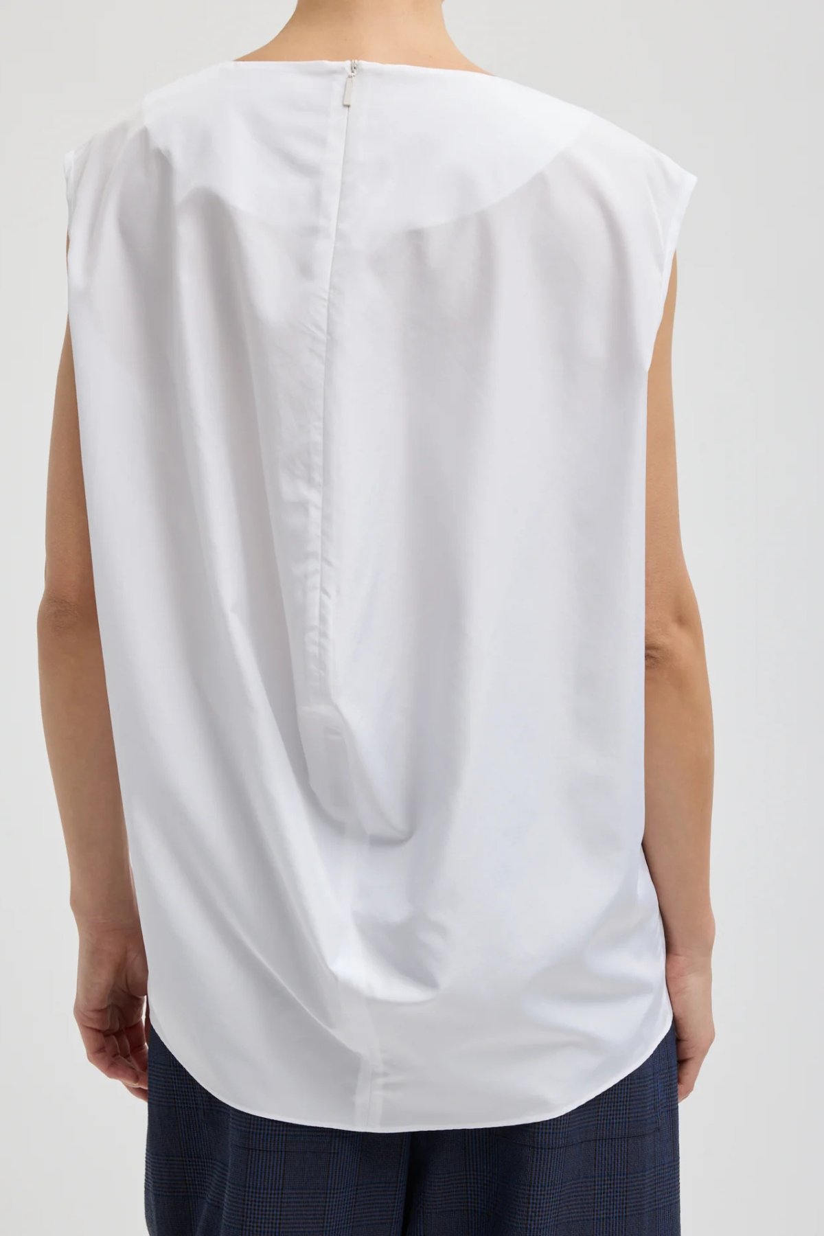 Tibi Summer Nylon Sleeveless Cocoon Top - White