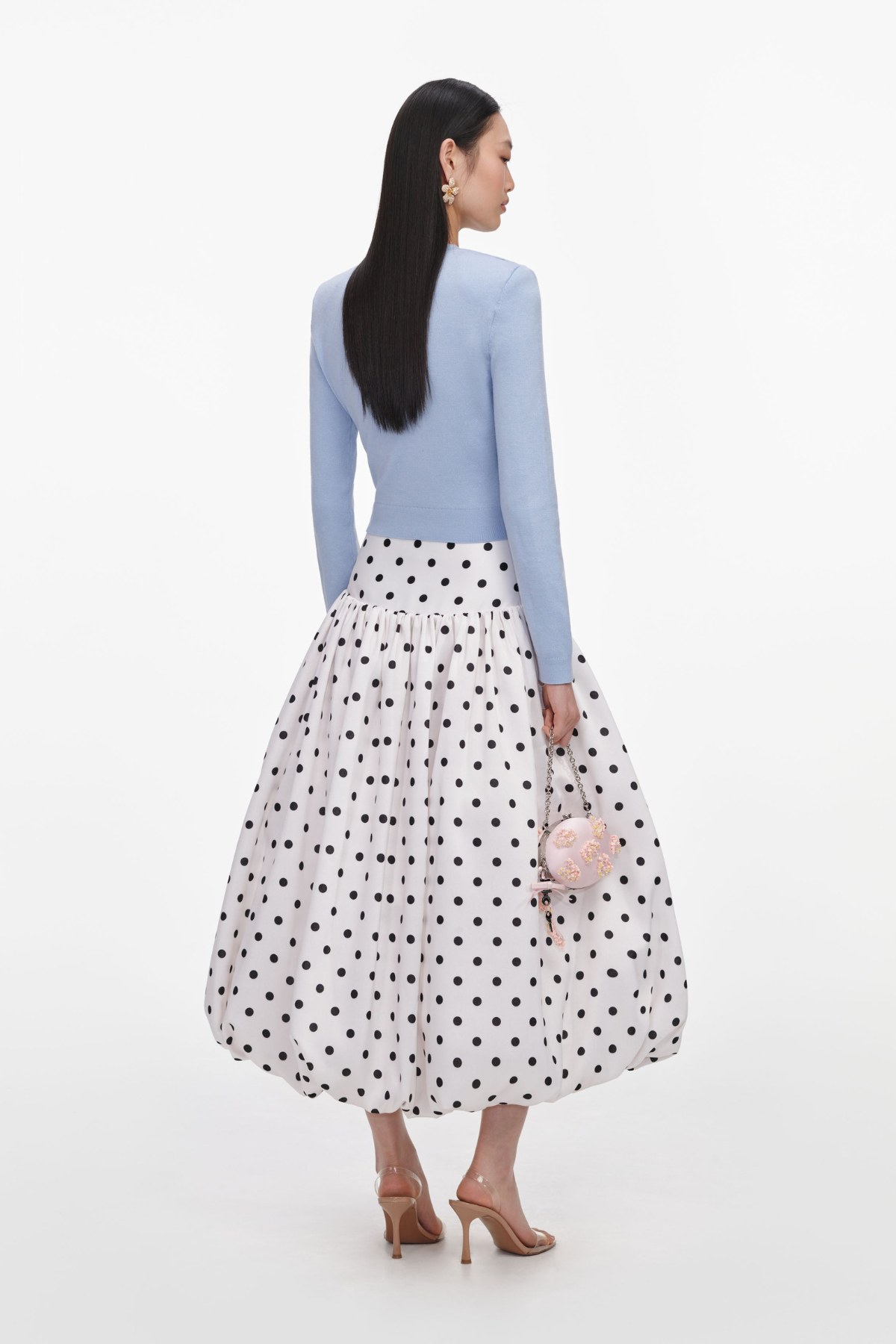 Self-Portrait Blue Flower Knit Cardigan - Blue
