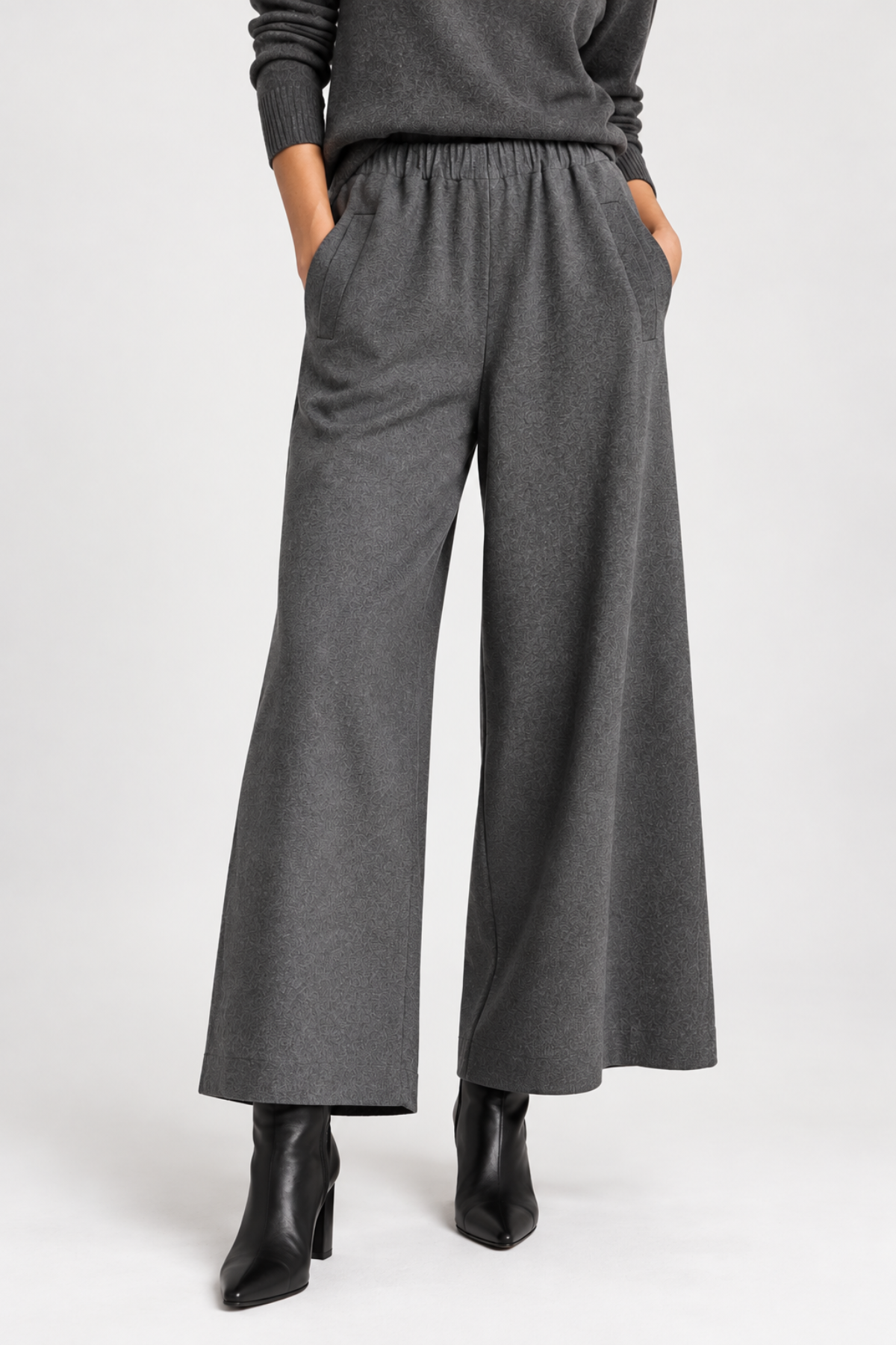 Uli Schneider Flannel Gabardine Pants - Cropped Graphite Flannel