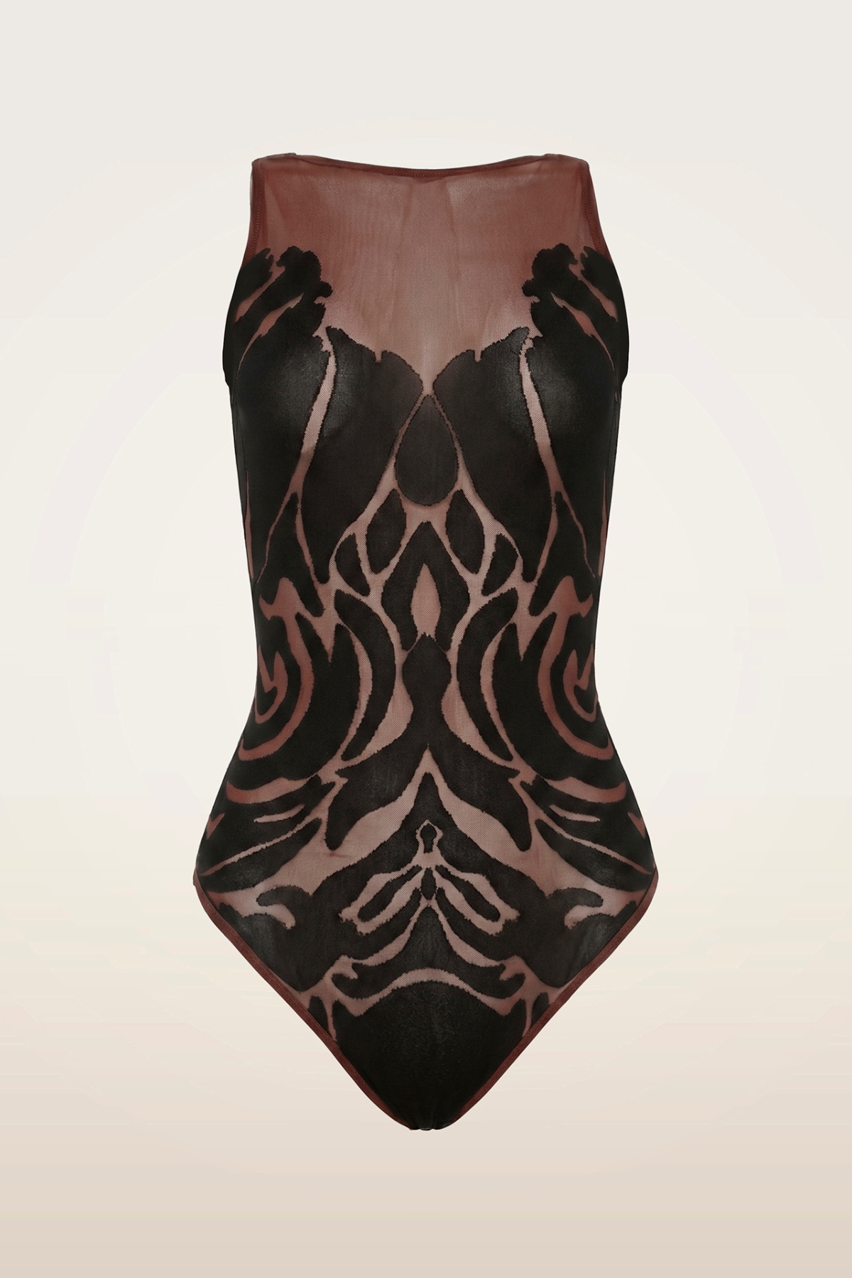 Wolford Rose Shadow Sleeveless String Body - Black/ Black