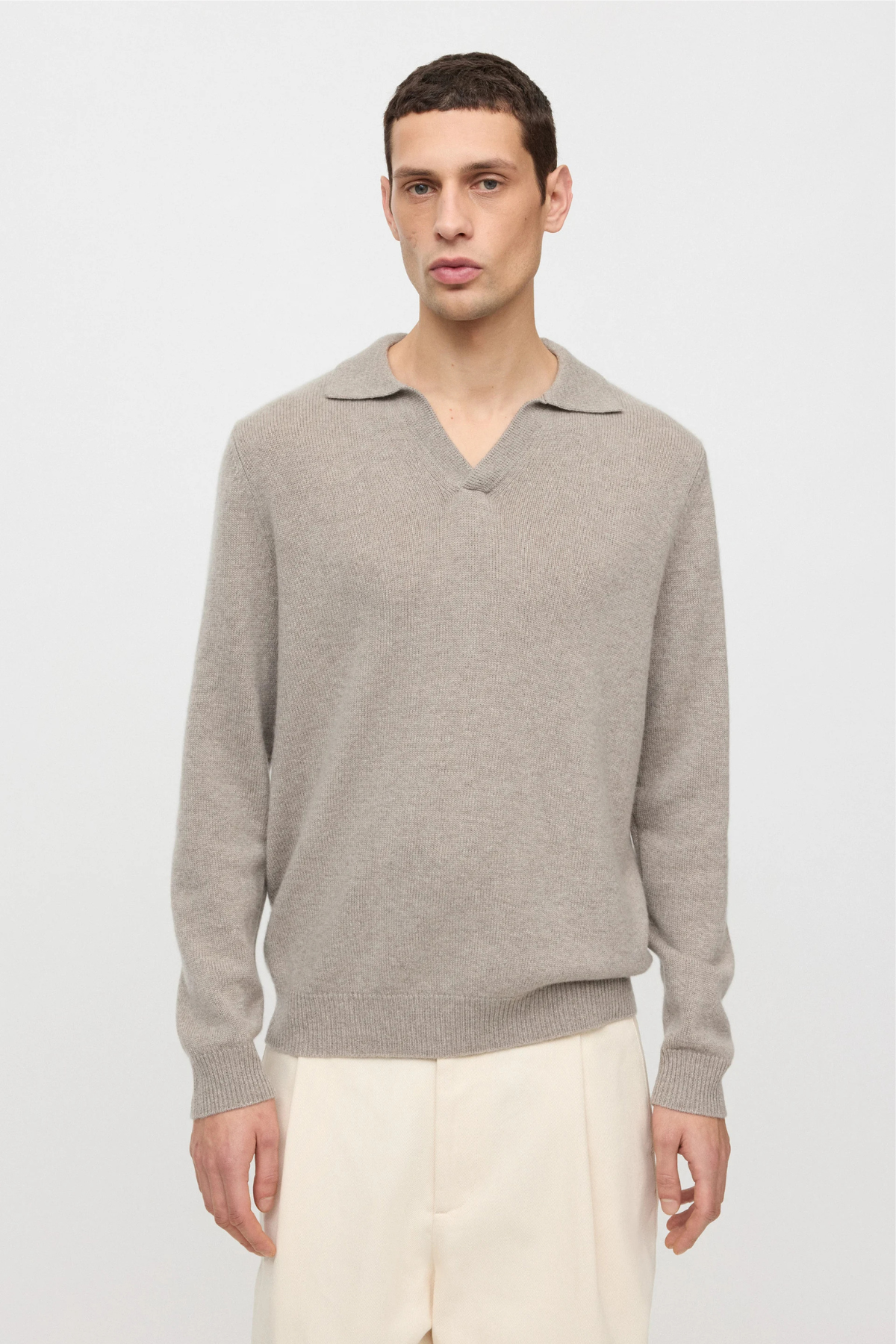 Soft Goat Men's Polo Shirt - Greige