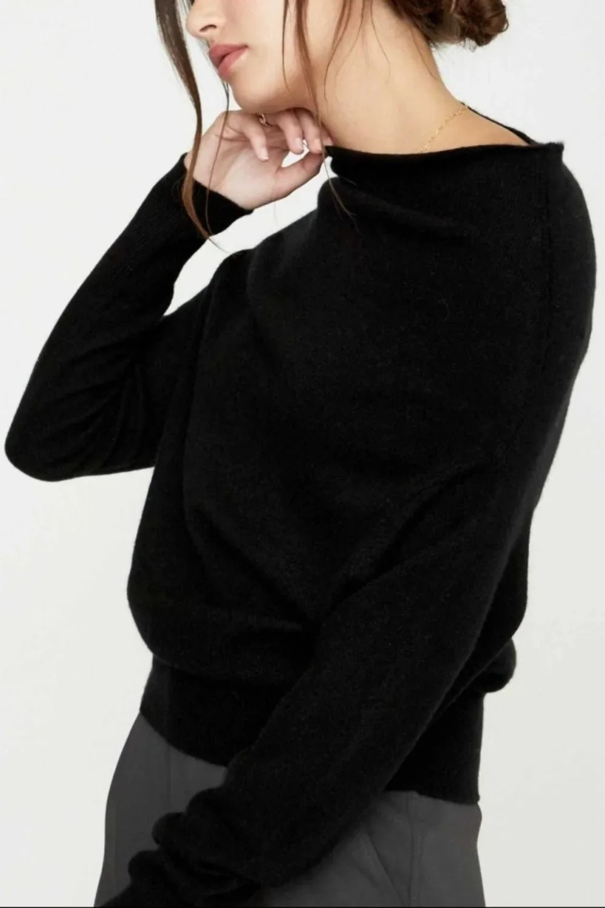Brochu Walker The Lori Cashmere Off Shoulder - Black Onyx