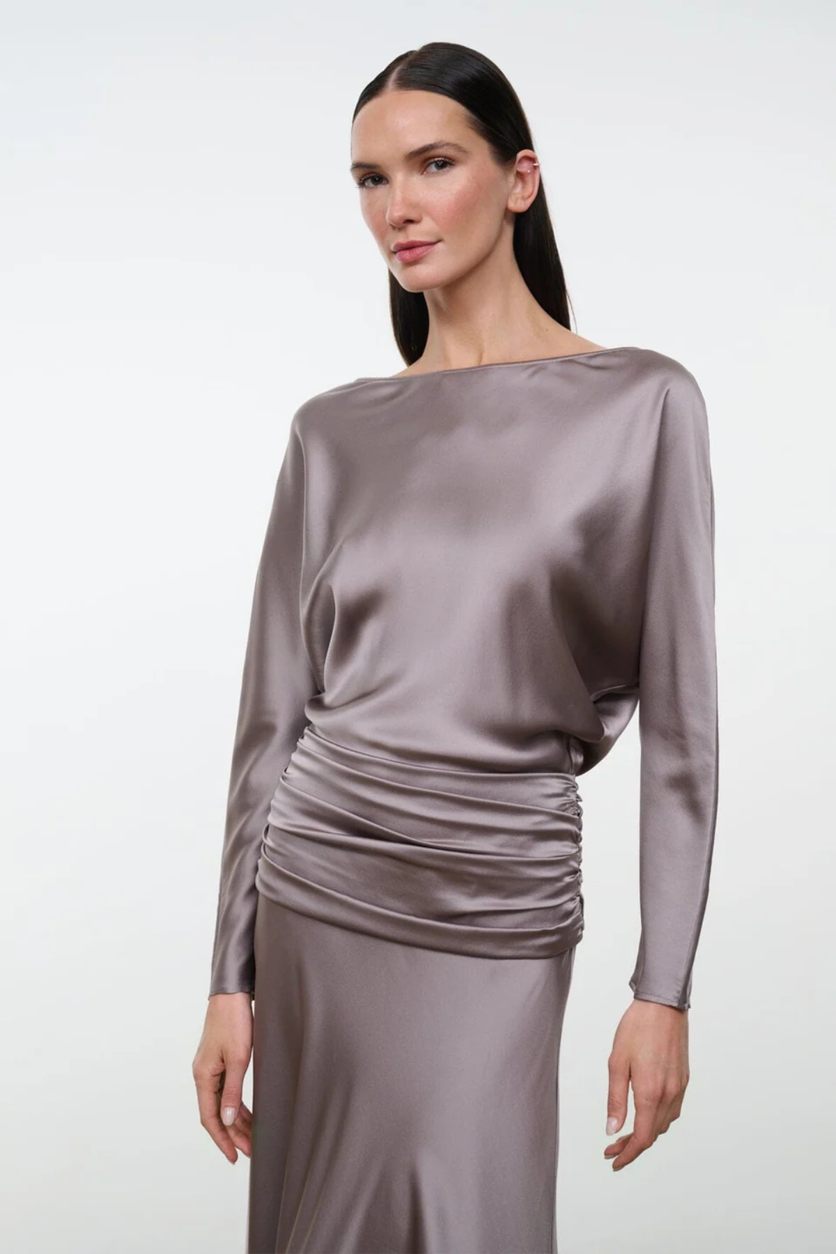 Staud Freda Silk Dress - Zinc