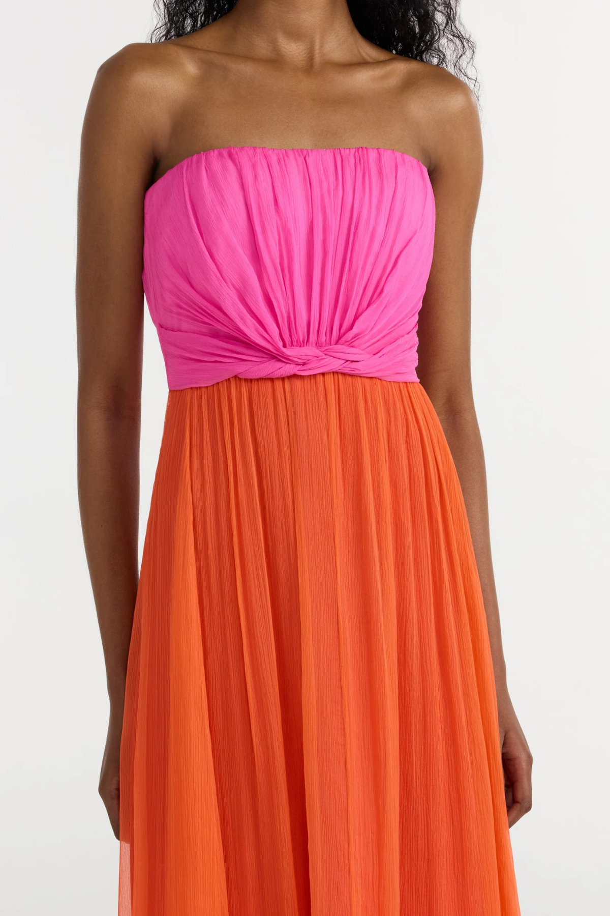Saloni Priya Long Dress - Peony/ Tangerine
