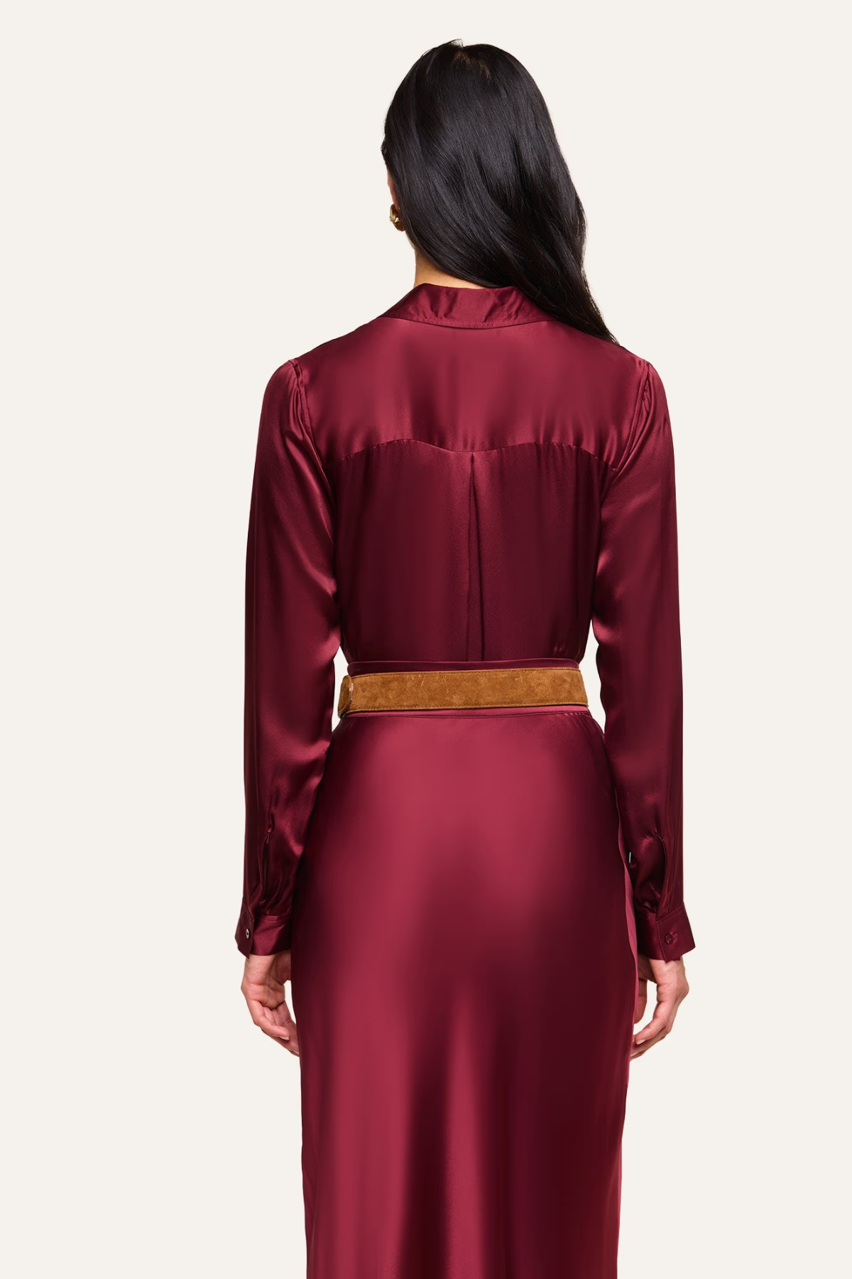 L’AGENCE Tyler Silk Blouse - Merlot Red
