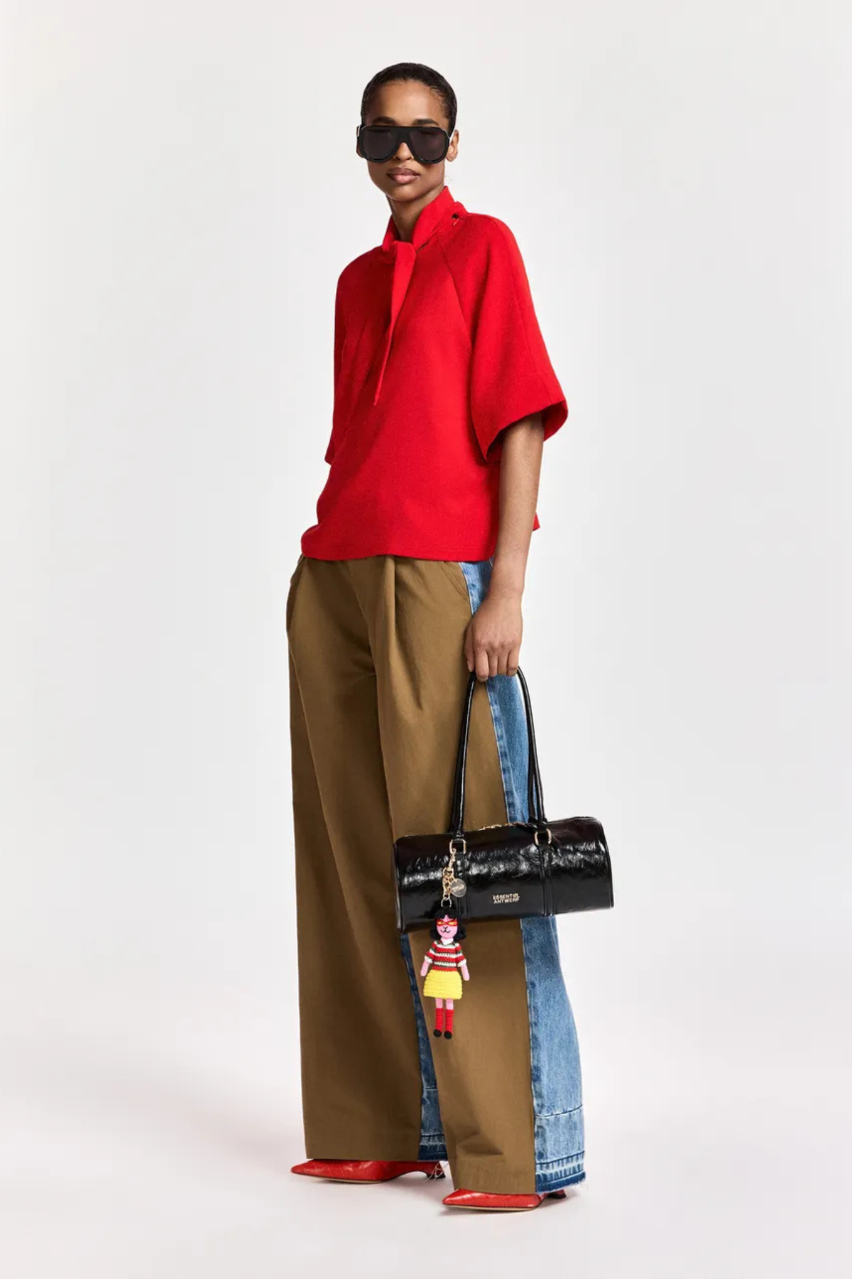 Essentiel Antwerp Kassie Neck Tie T-Shirt - Firestarter