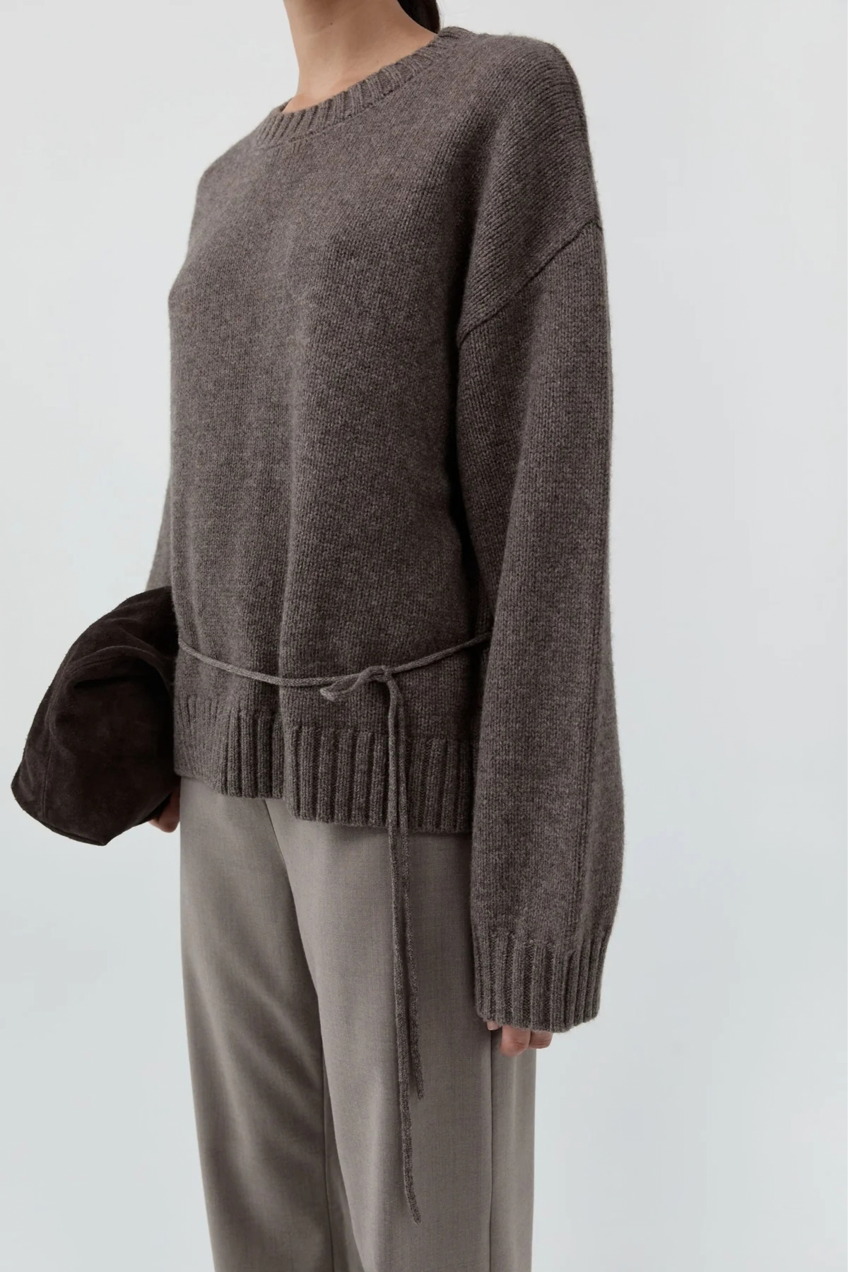 St. Agni Wool Crewneck Jumper - Taupe Melange