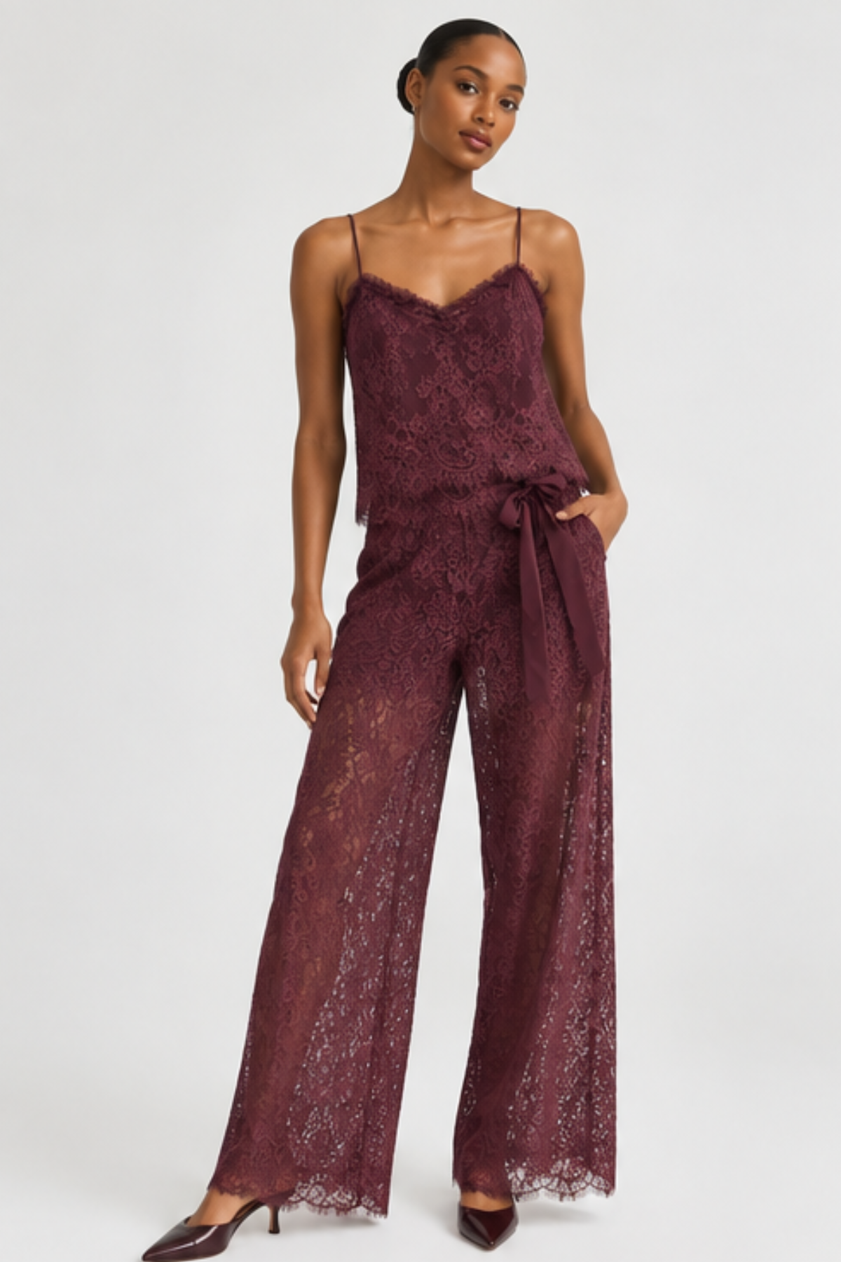LoveShackFancy Ferni Top - Faded Merlot