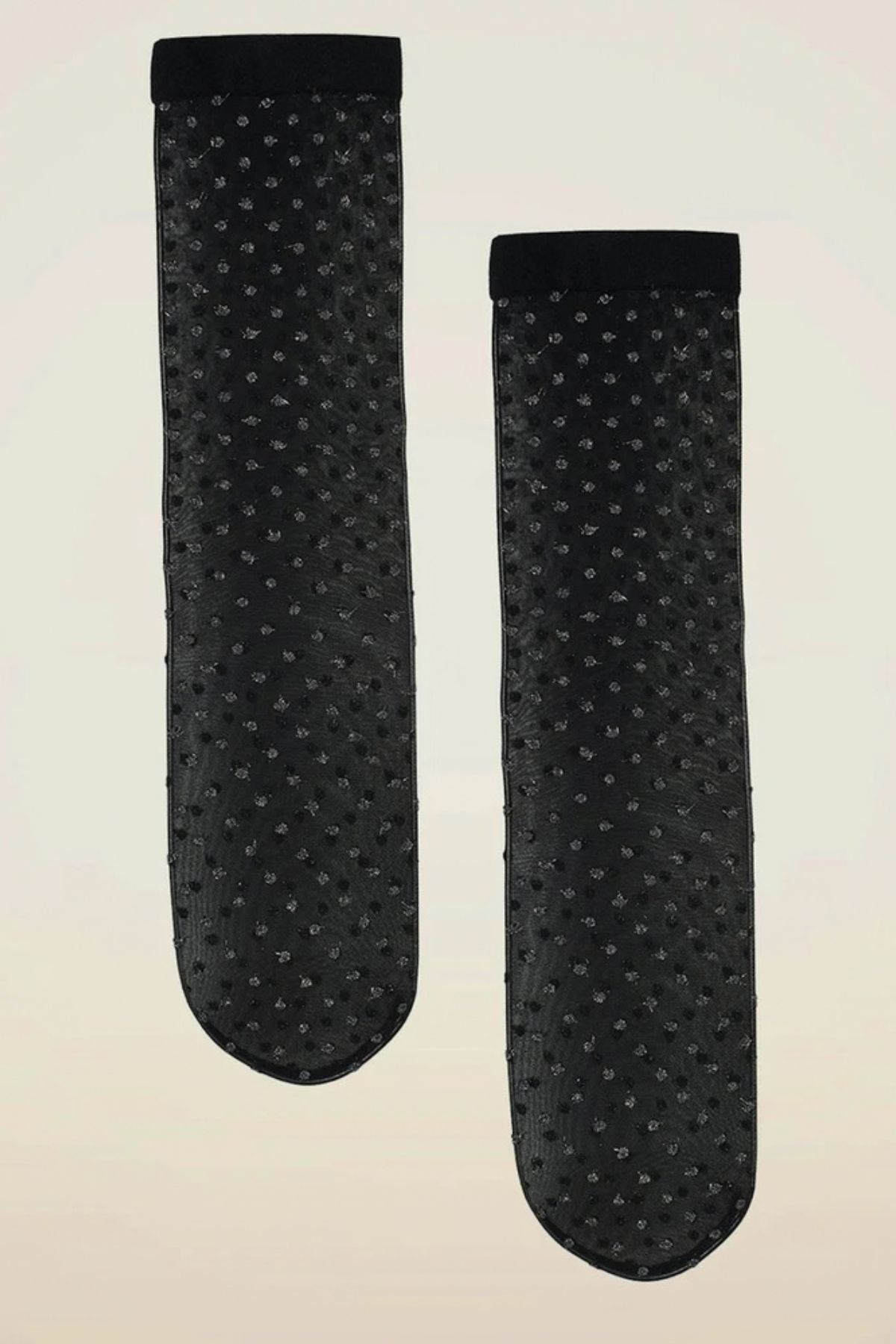 Wolford Shimmer Dots Socks - Black/ Silver