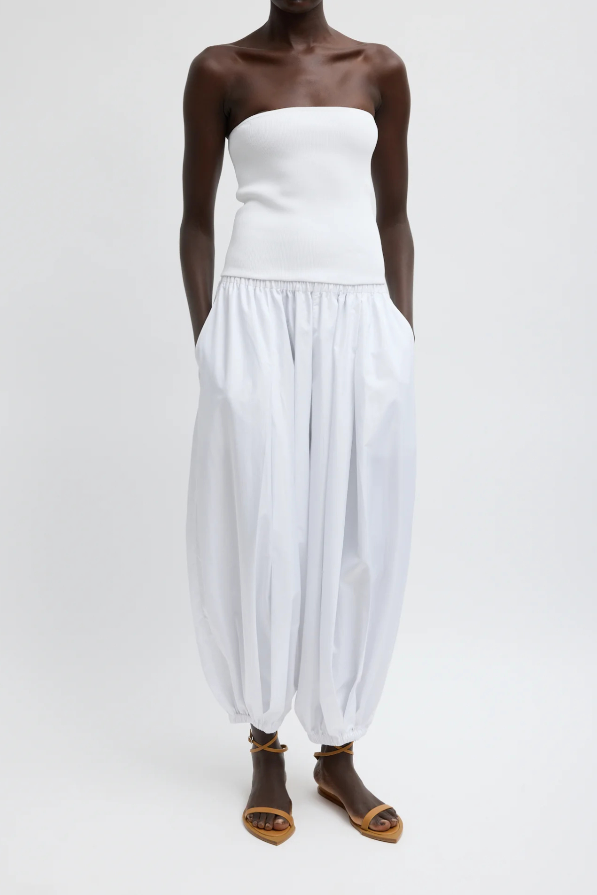 Tibi Ribbed Sweater Tube Top - White