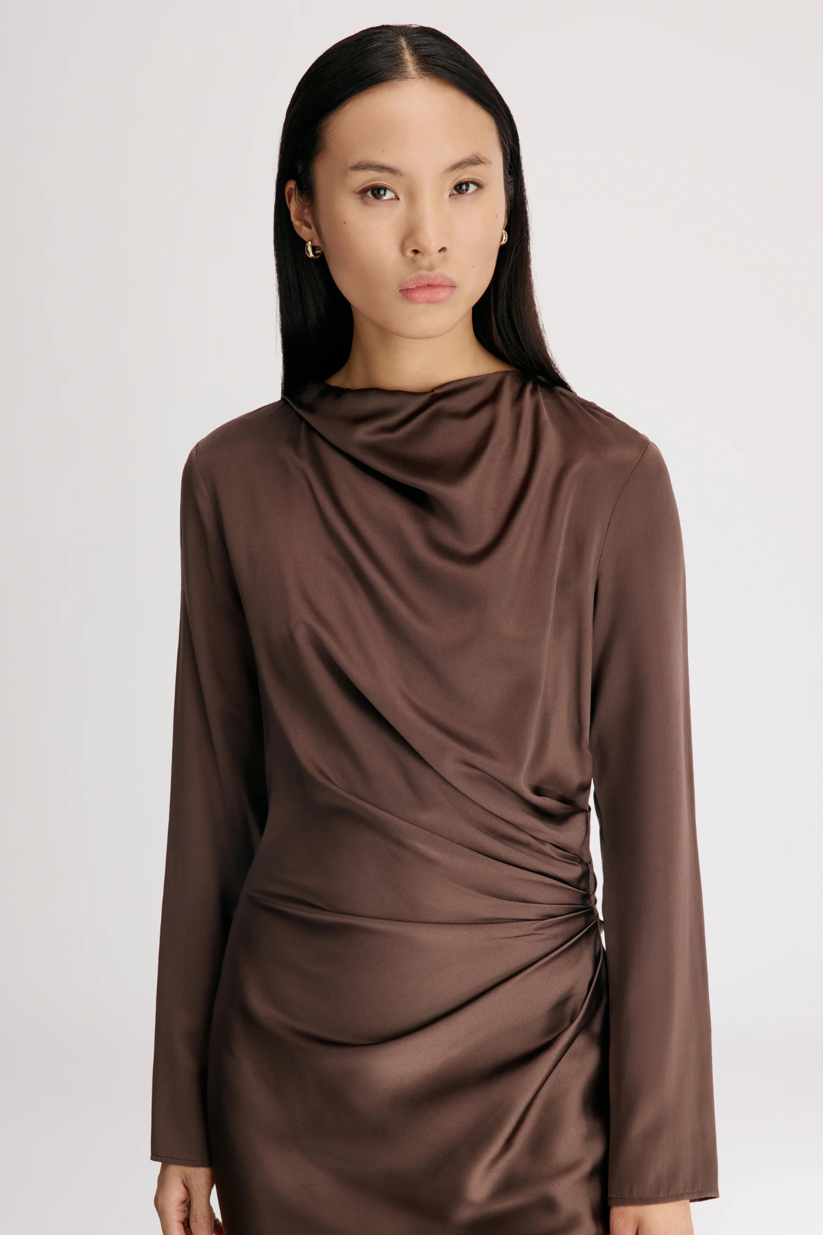Loulou de Saison Fabio Draped Dress - Brown