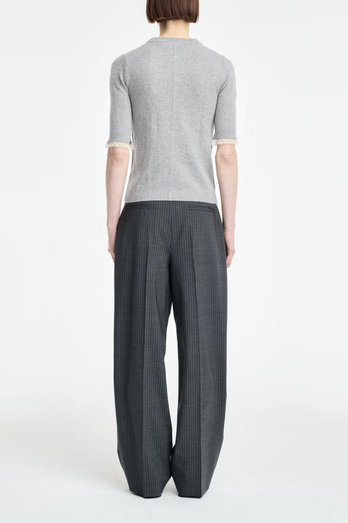 MARIA McMANUS Baby Tee - Grey Lace