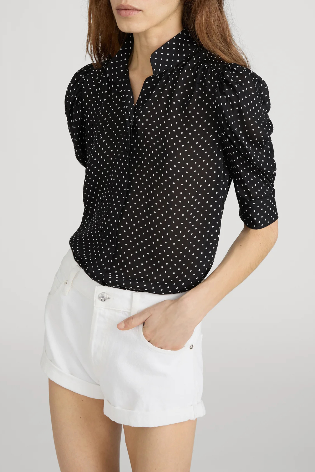 Frame The Gillian Top - Black Multi